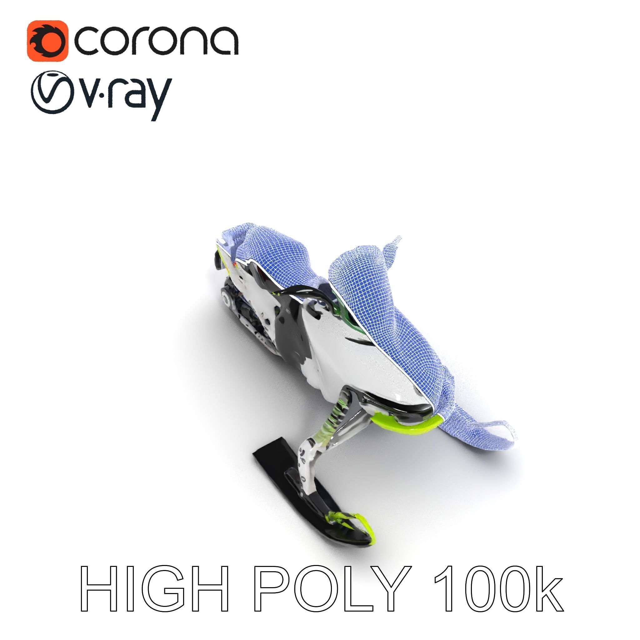 Snowmobile D Model Pack Low-poly 3D model_34