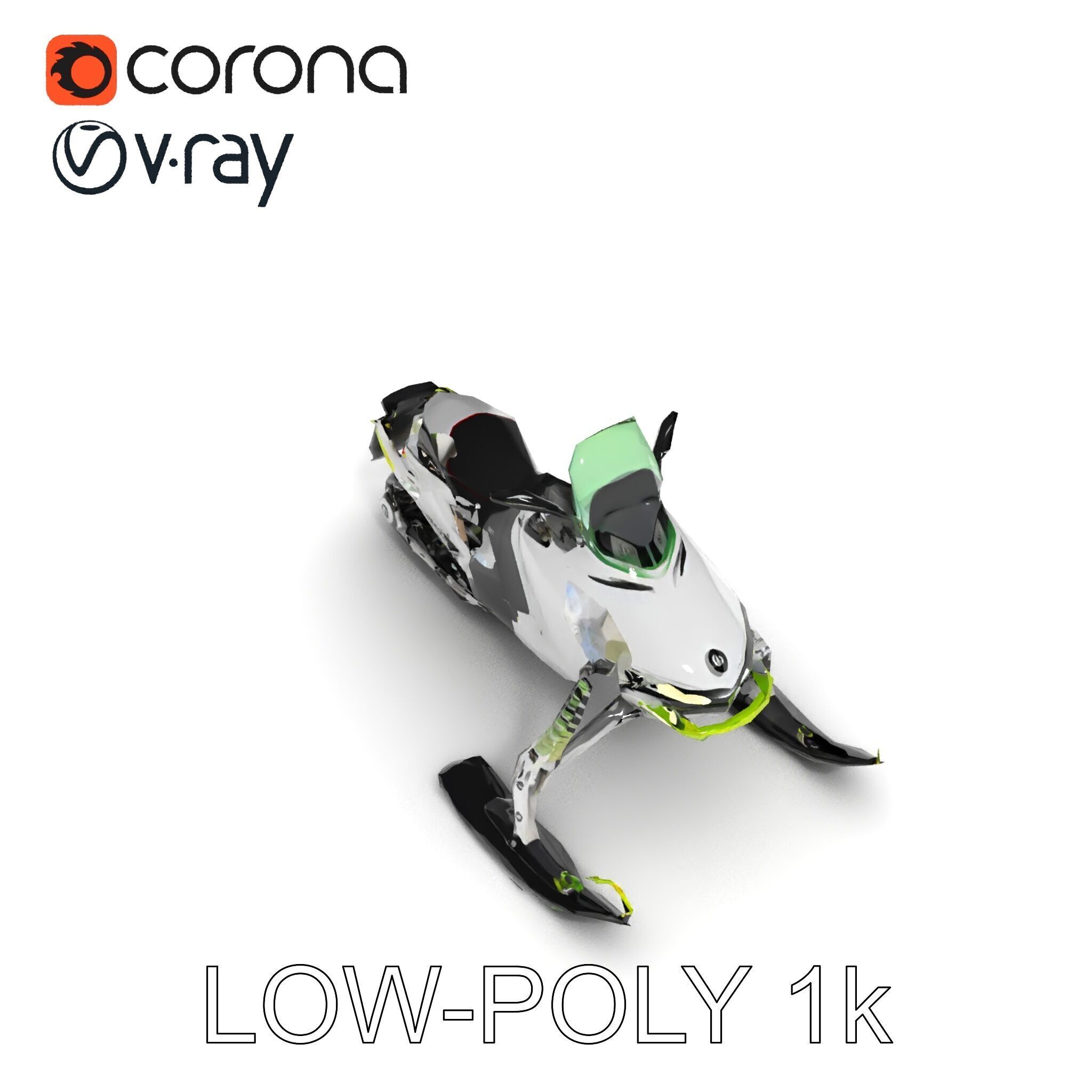 Snowmobile D Model Pack Low-poly 3D model_31
