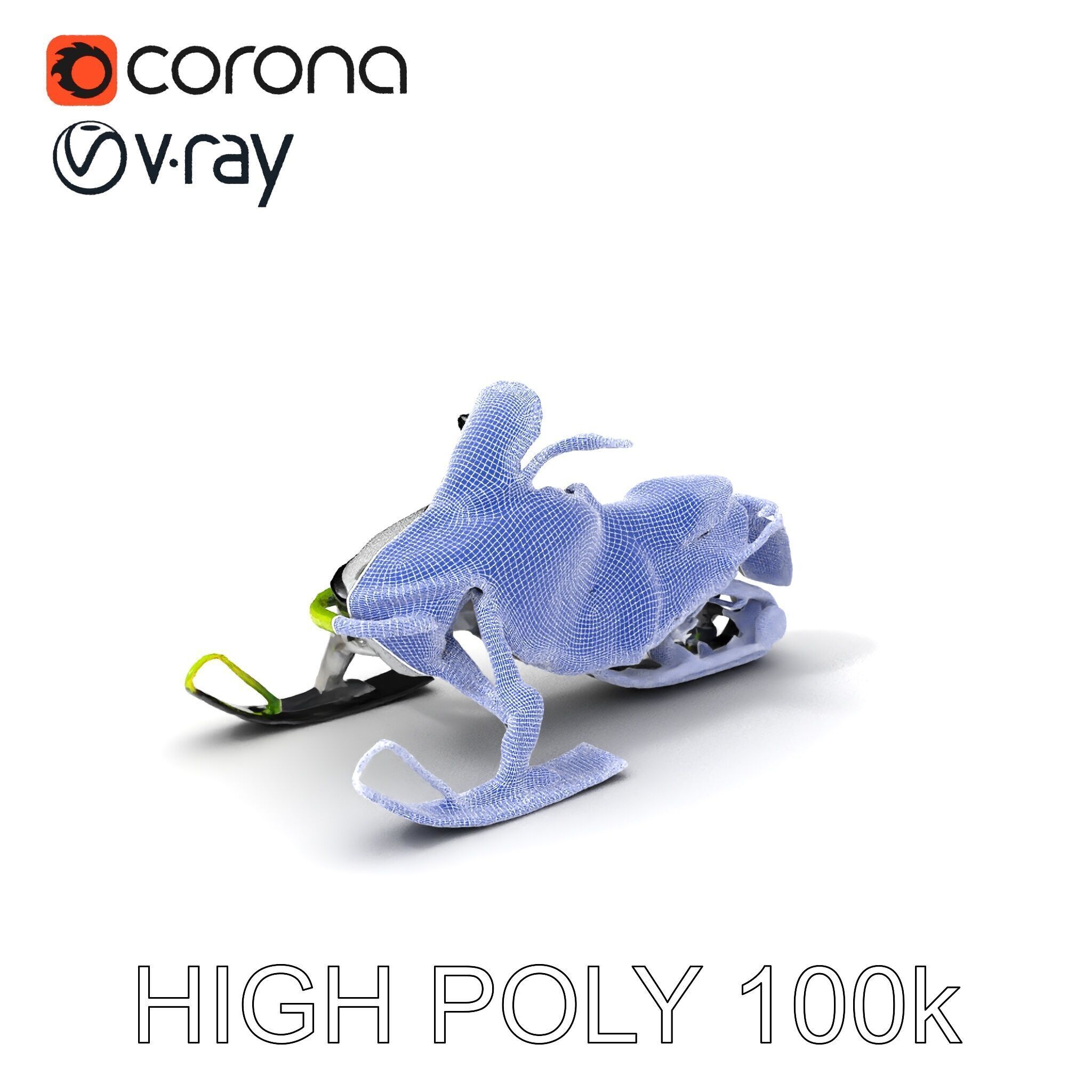 Snowmobile D Model Pack Low-poly 3D model_3