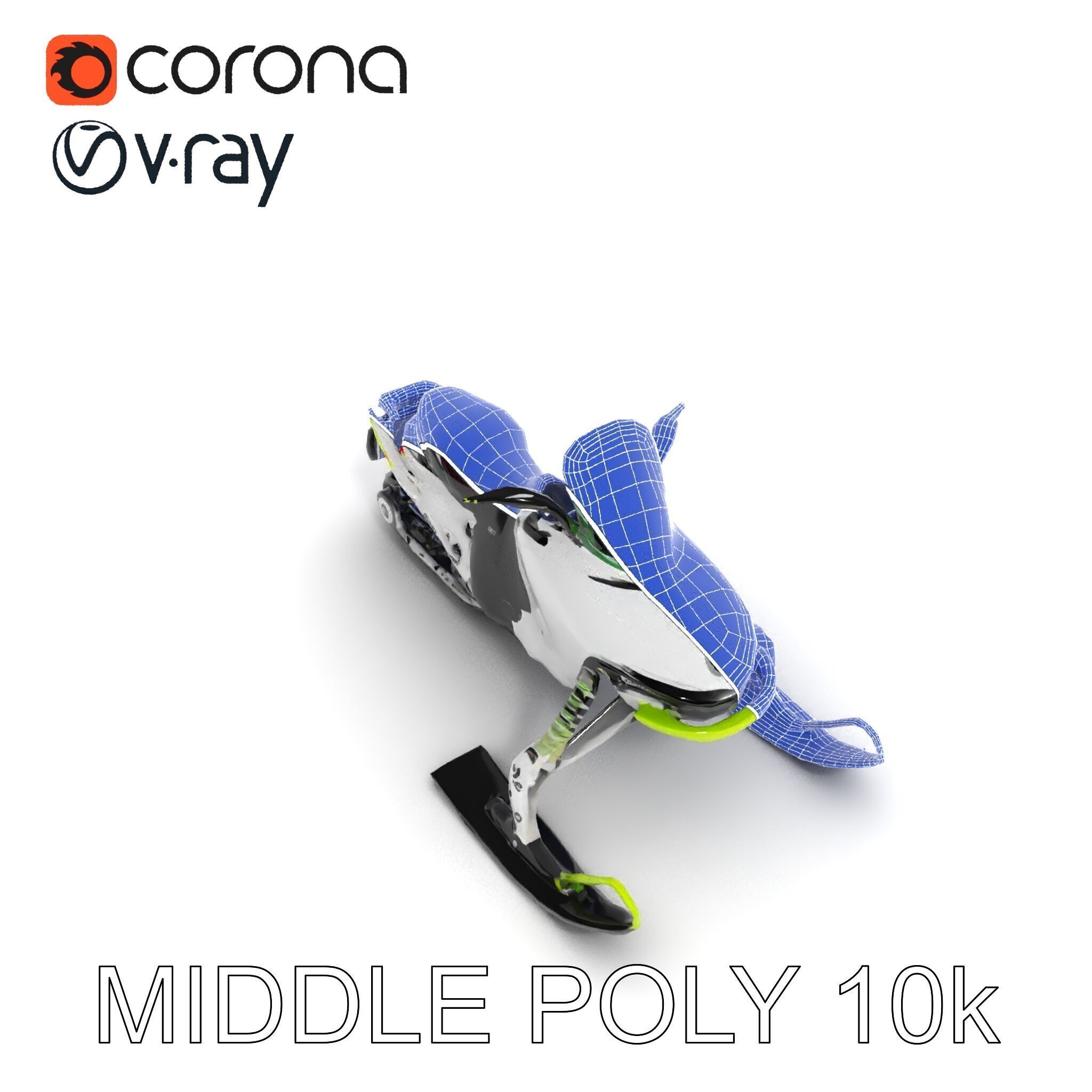 Snowmobile D Model Pack Low-poly 3D model_8