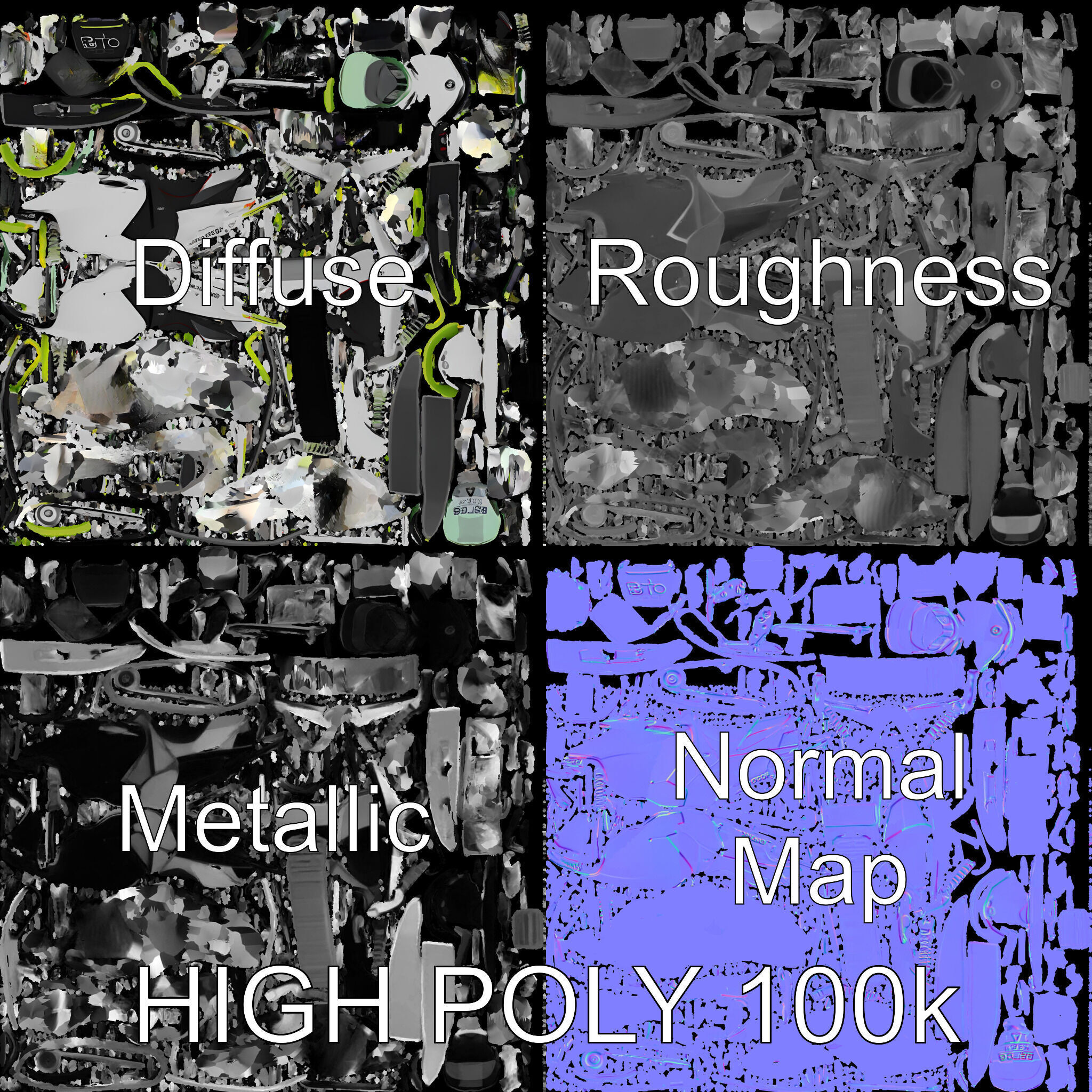 Snowmobile D Model Pack Low-poly 3D model_2