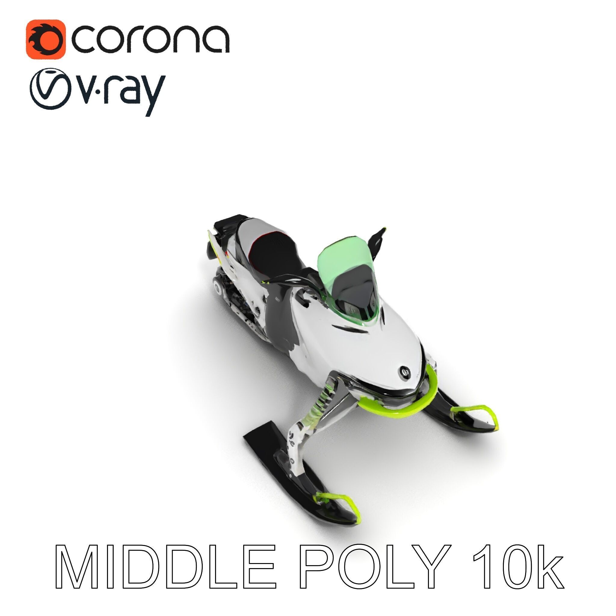 Snowmobile D Model Pack Low-poly 3D model_27