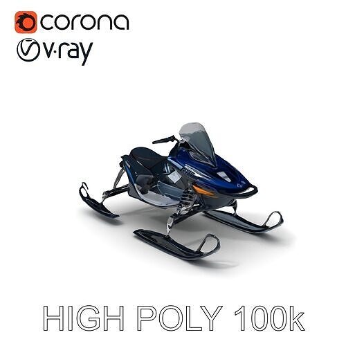Snowmobile Model Pack for Winter Environments Low-poly 3D model