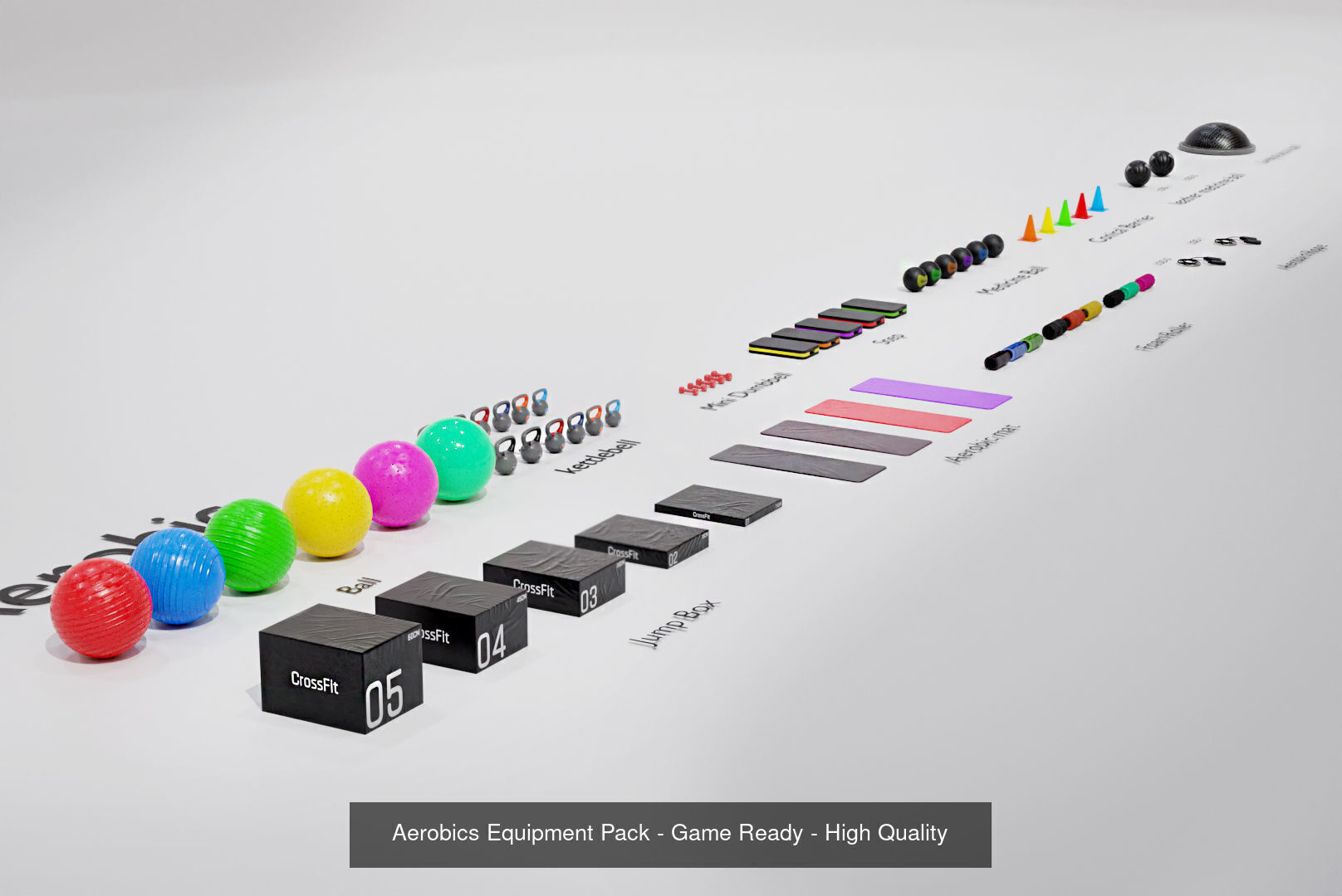 Gym - Game Ready Package 3D Model Collection_8