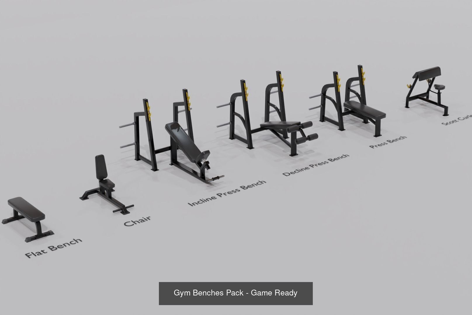 Gym - Game Ready Package 3D Model Collection_9