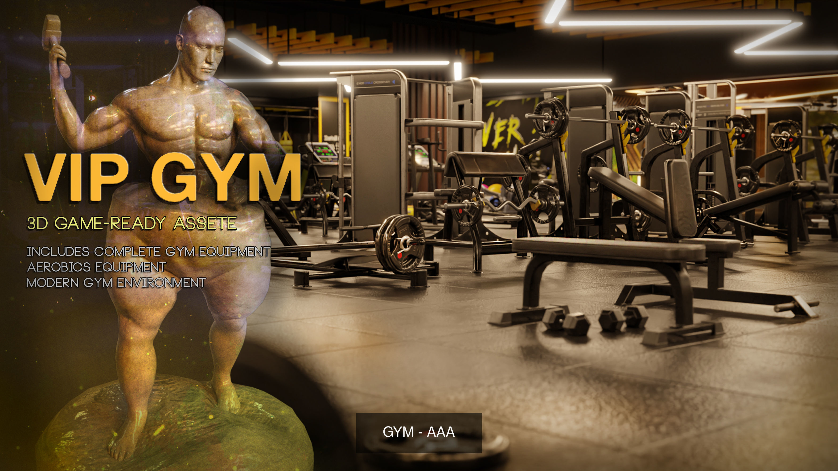 Gym - Game Ready Package 3D Model Collection_3