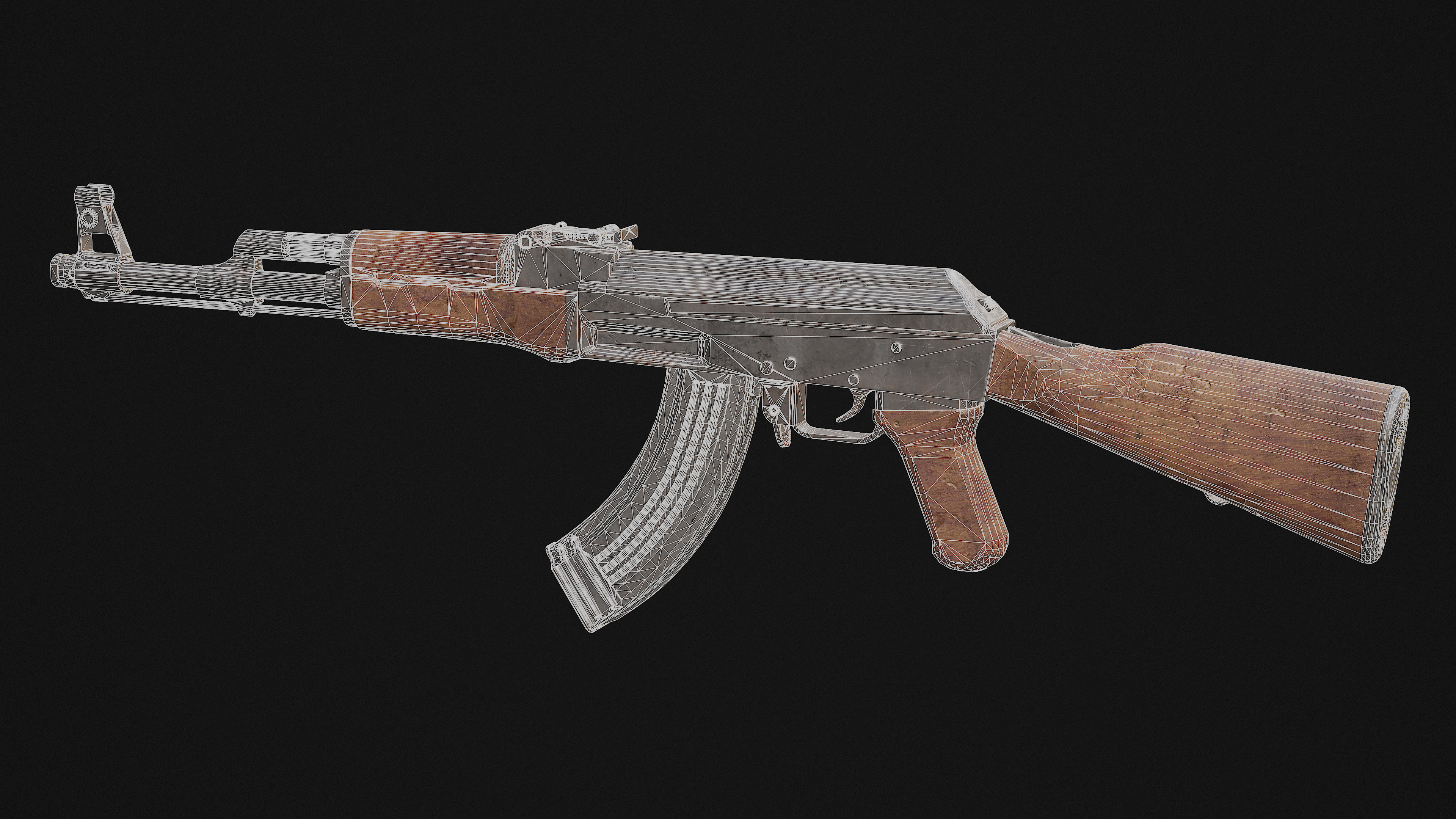 AK-47 Game Ready Model Low-poly 3D model_21