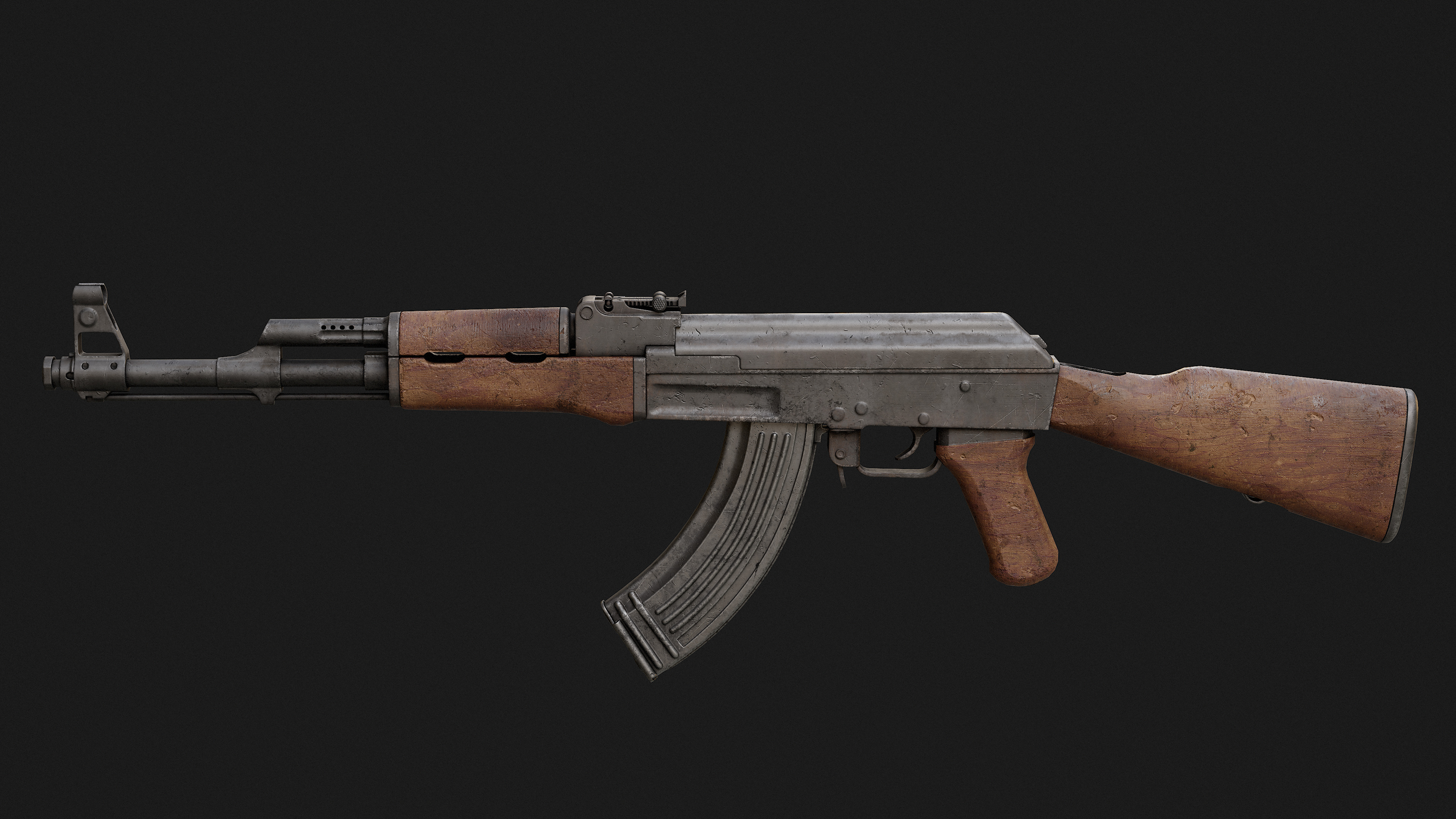 AK-47 Game Ready Model Low-poly 3D model_17