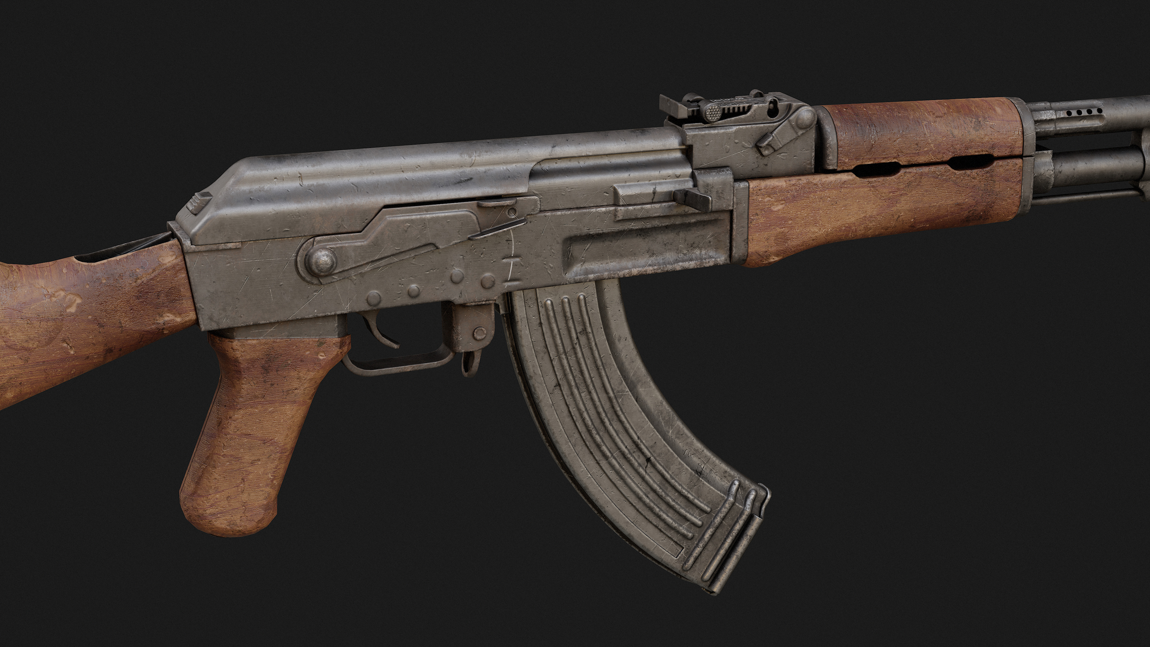 AK-47 Game Ready Model Low-poly 3D model_18