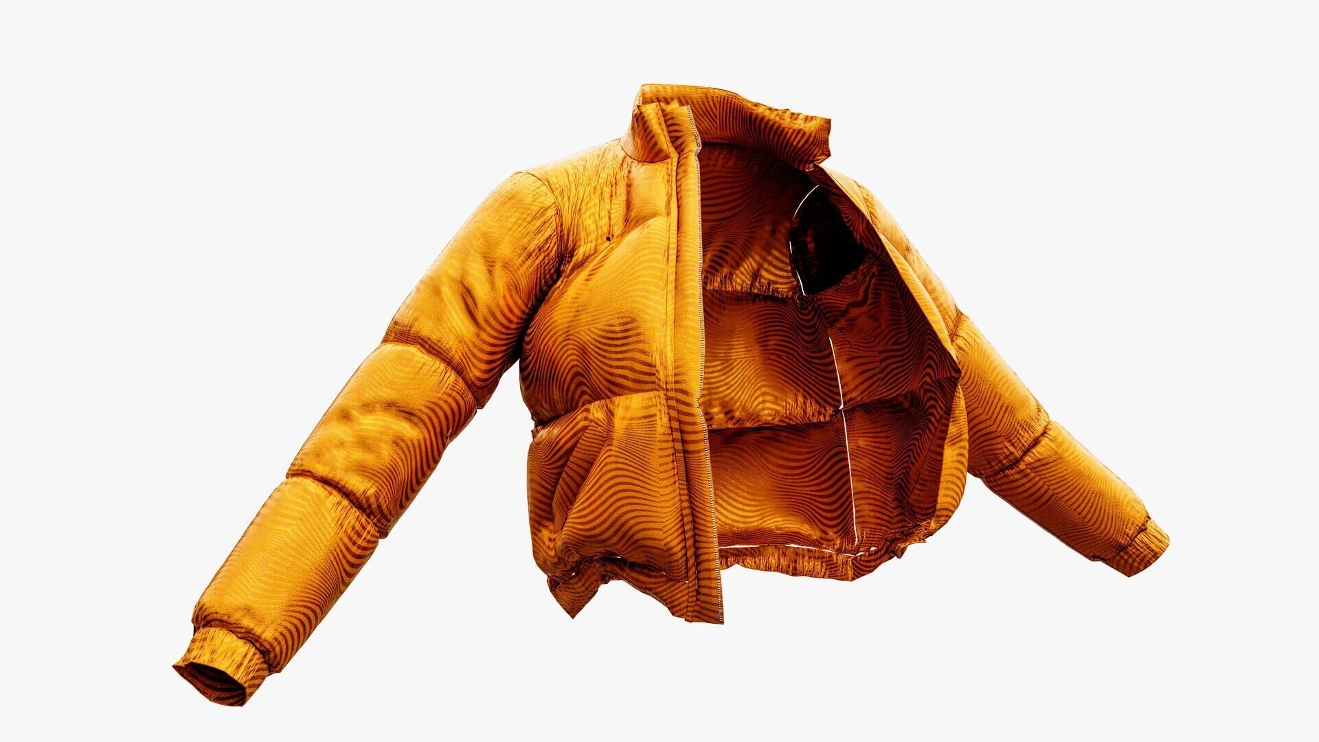 Puffer Jacket Low-poly 3D model_5
