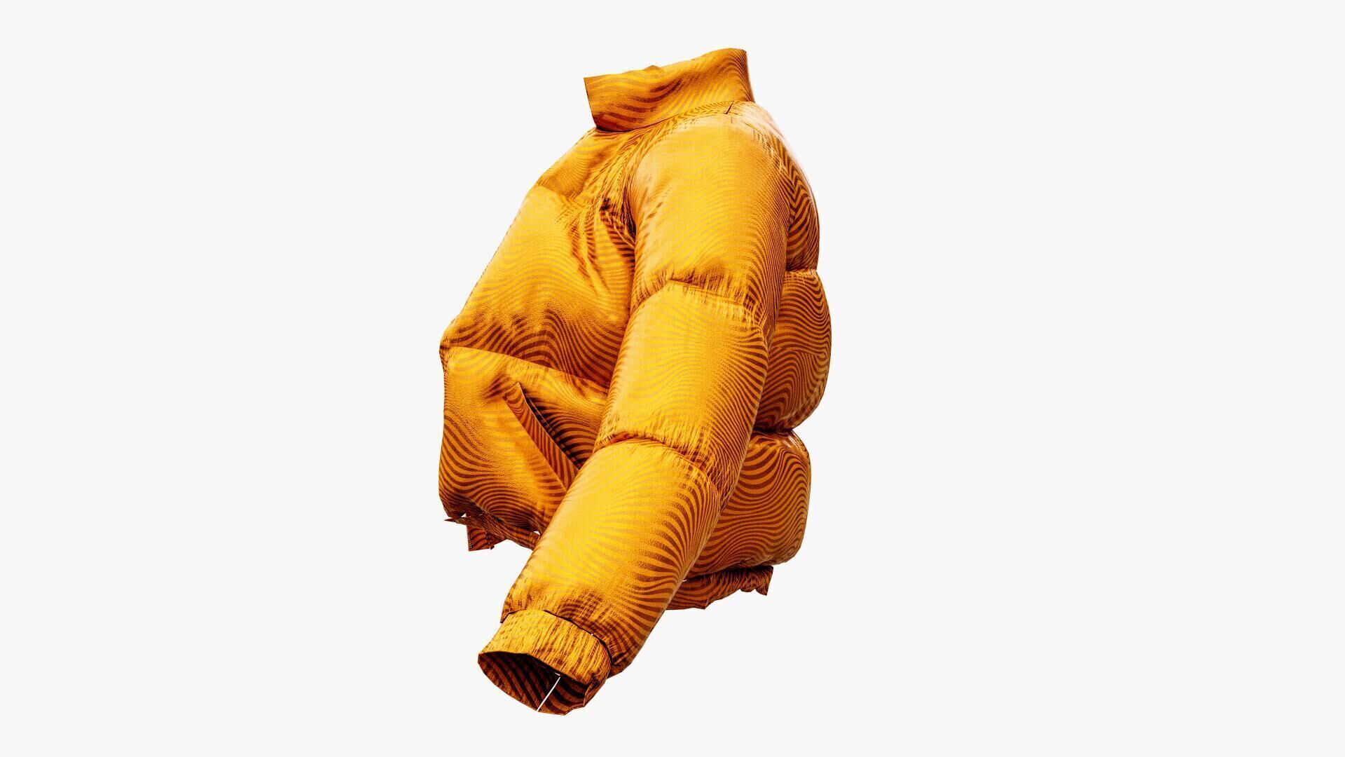 Puffer Jacket Low-poly 3D model_1