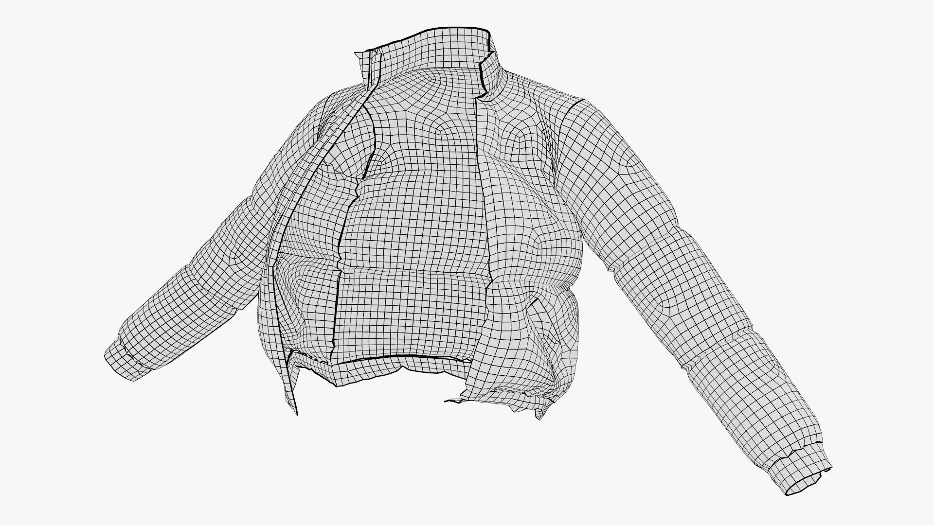 Puffer Jacket Low-poly 3D model_16