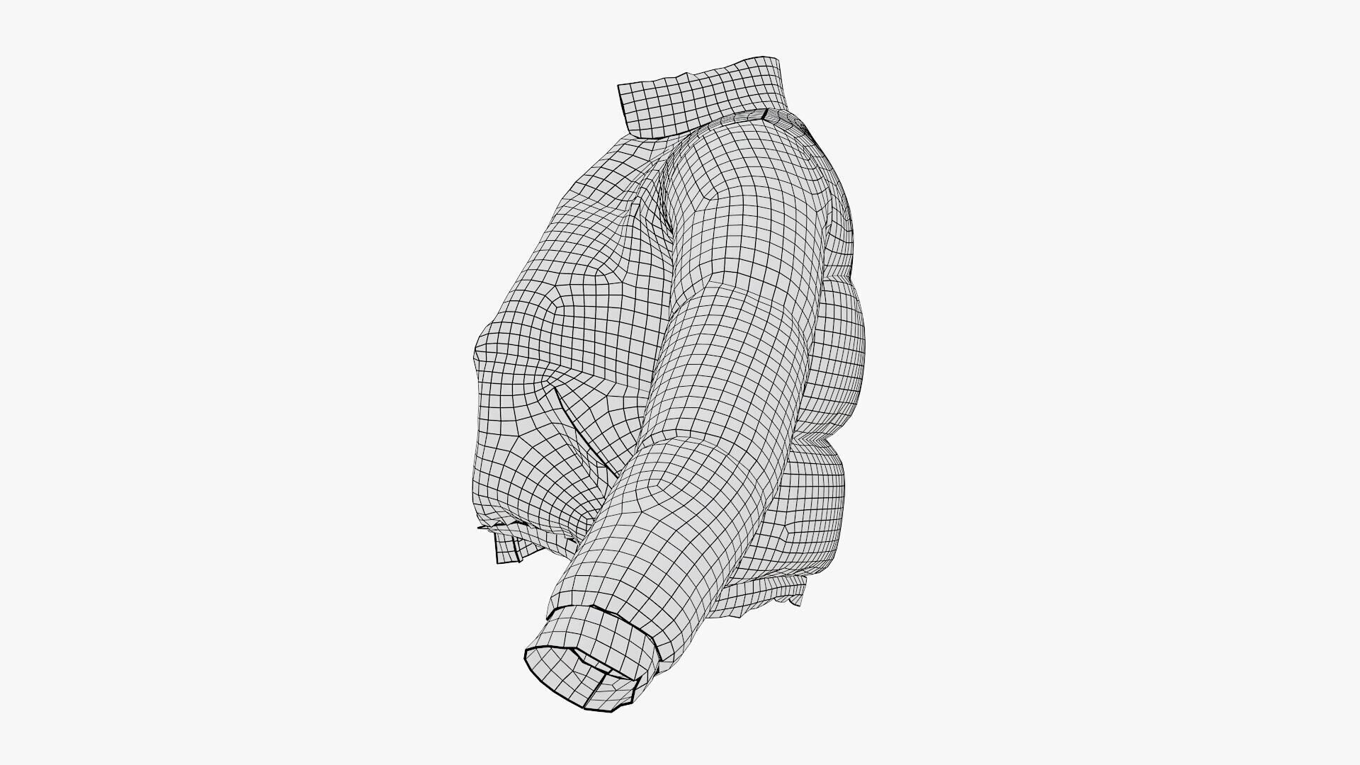 Puffer Jacket Low-poly 3D model_17