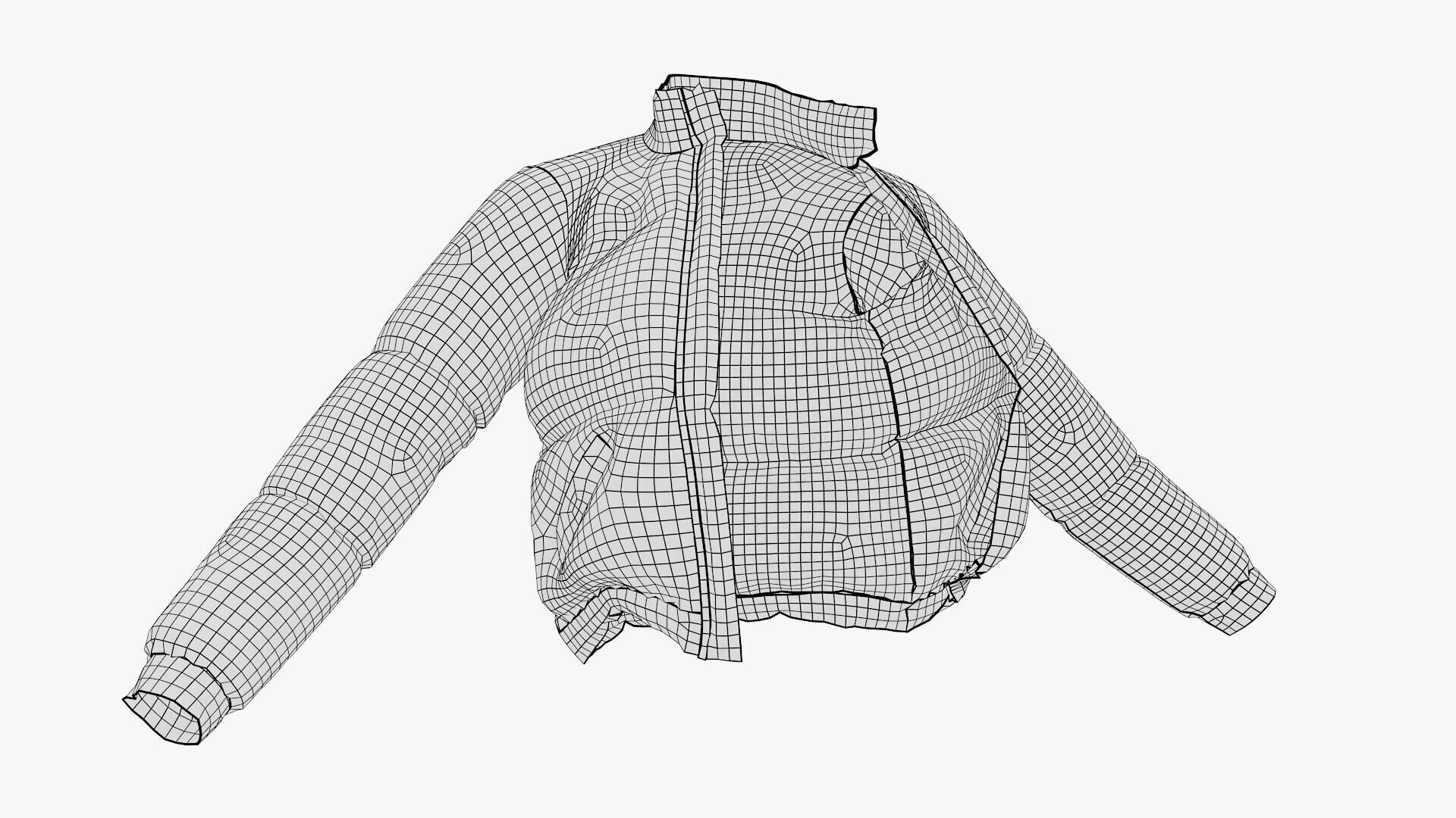 Puffer Jacket Low-poly 3D model_21