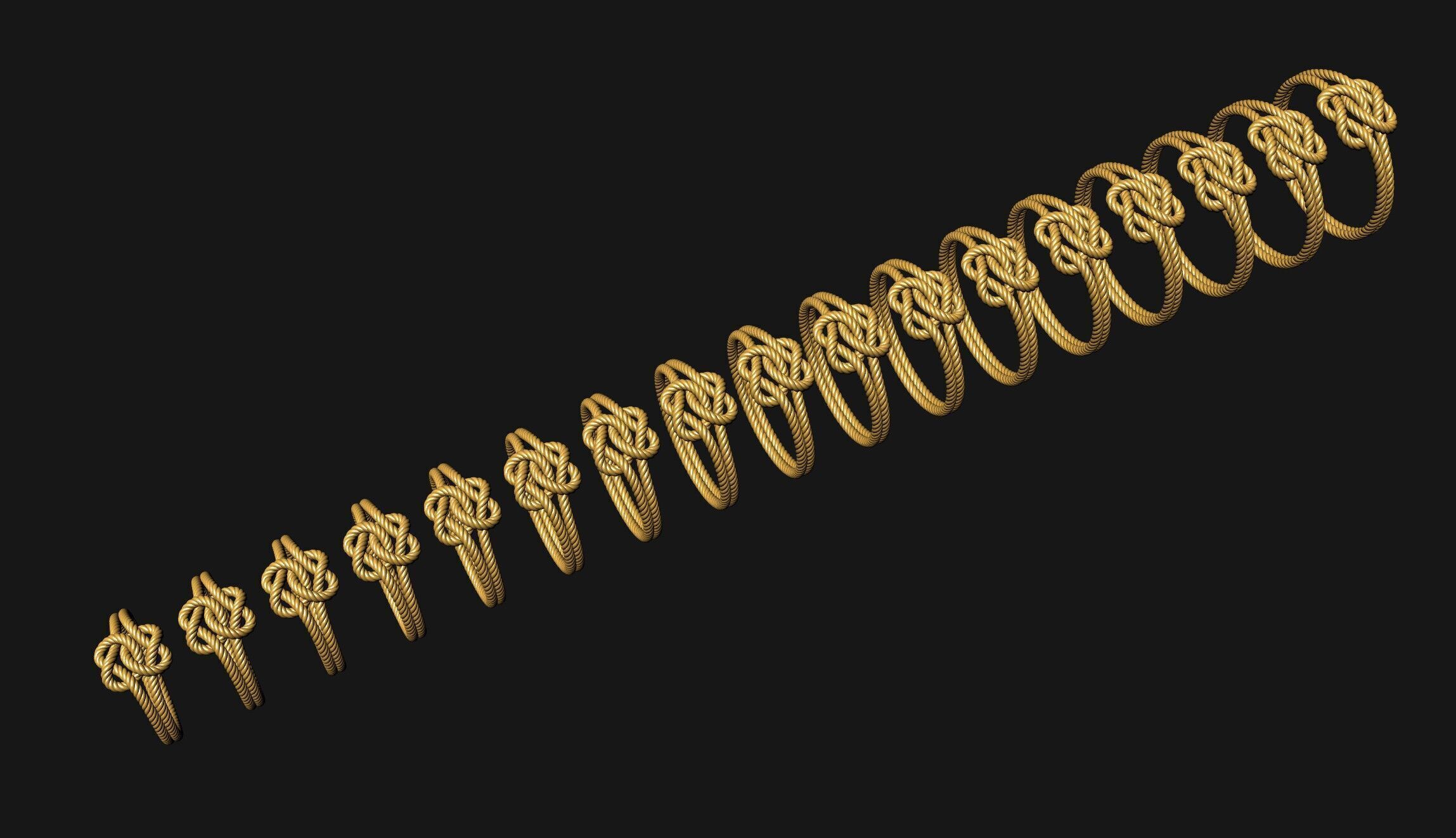 Knot Ring Collection 3D print model_15