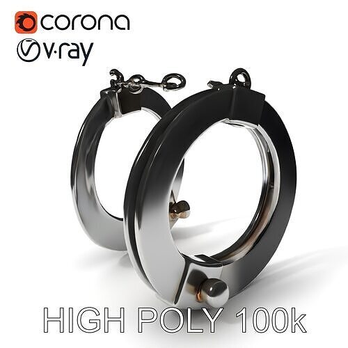 Futuristic Handcuffs Model Pack for Realistic Simulation Low-poly 3D model