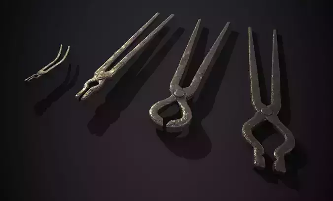 Medieval Blacksmith Tongs - 3D Model Pack Low-poly 3D model