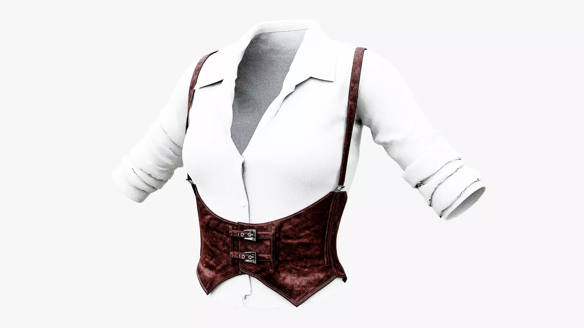 Formal Dress Leather Corset Belt Low-poly 3D model