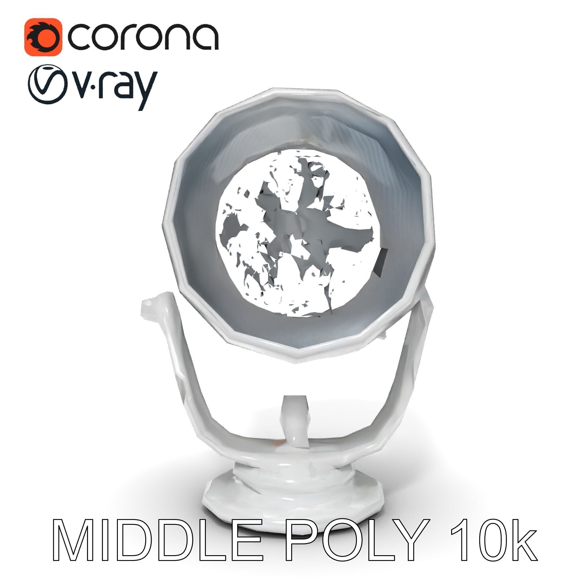 Spotlight Model Pack  Reflective Chrome Finish Low-poly 3D model_21