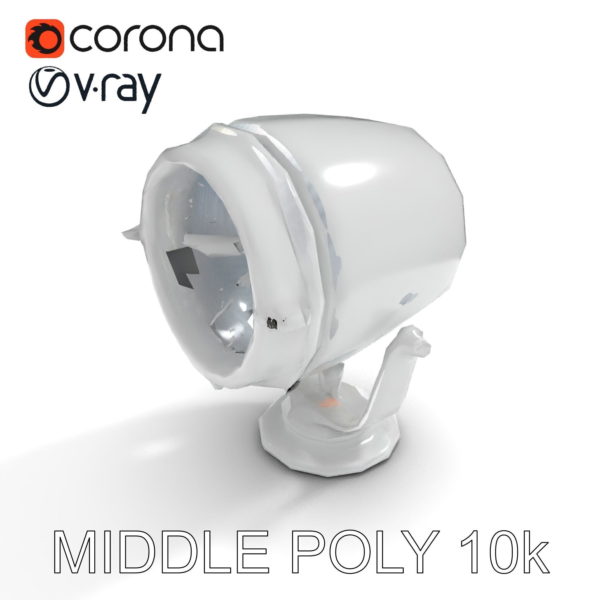 Spotlight Model Pack  Reflective Chrome Finish Low-poly 3D model_26