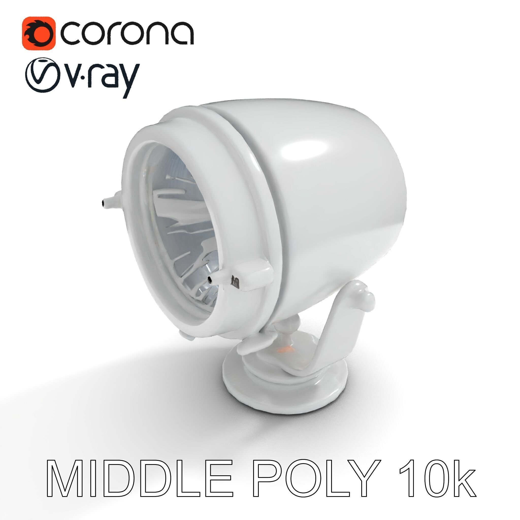 Spotlight Model Pack  Reflective Chrome Finish Low-poly 3D model_12