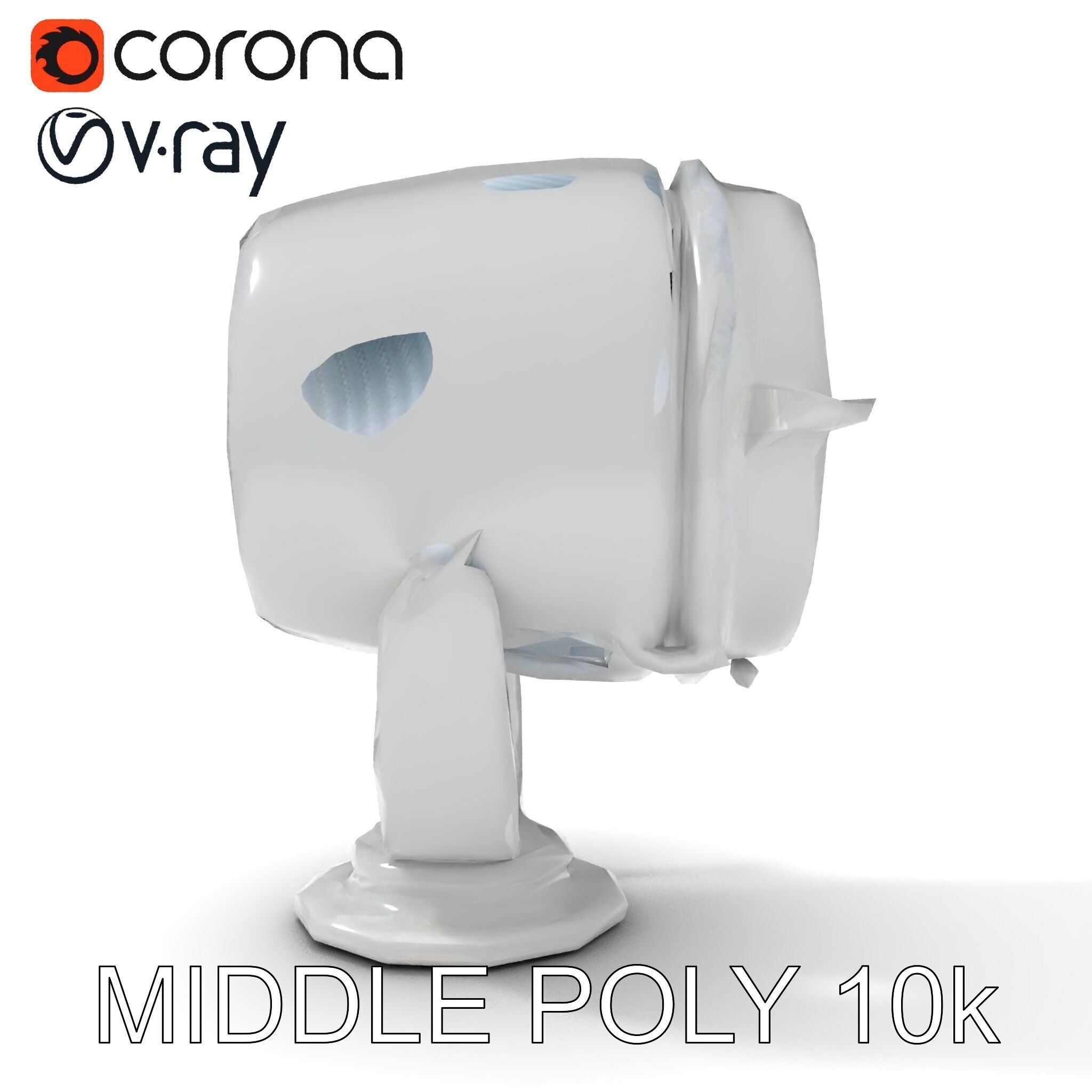 Spotlight Model Pack  Reflective Chrome Finish Low-poly 3D model_19