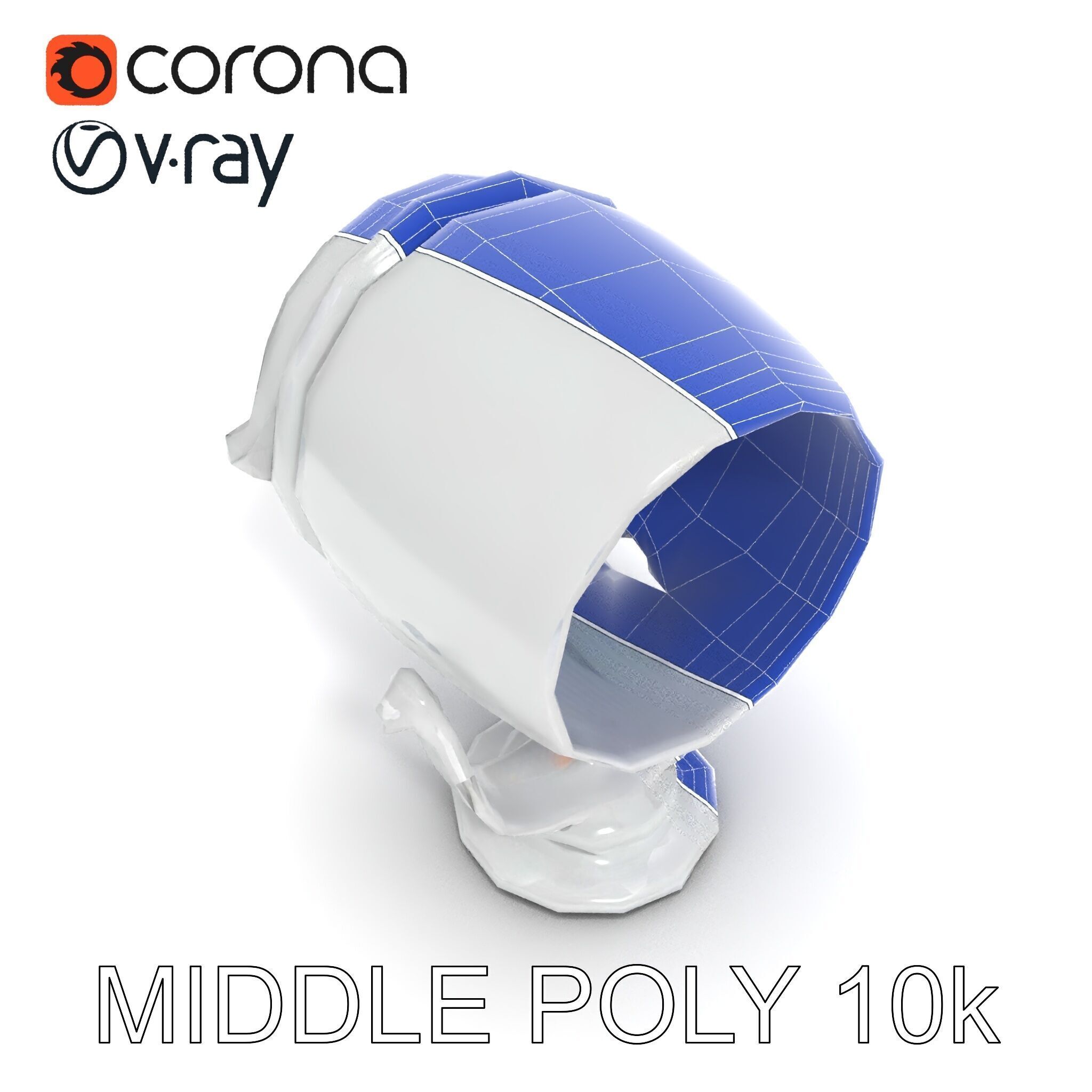 Spotlight Model Pack  Reflective Chrome Finish Low-poly 3D model_10