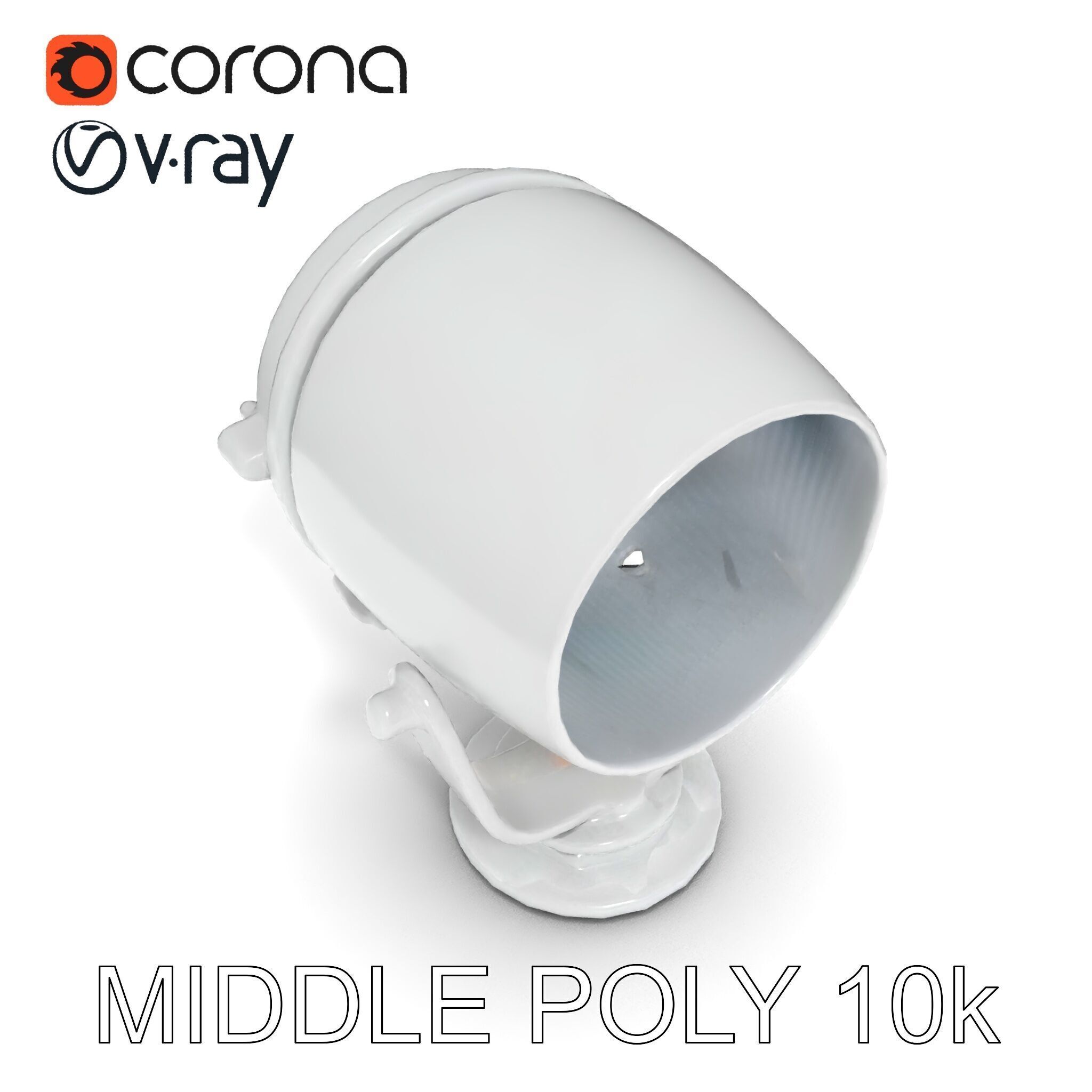 Spotlight Model Pack  Reflective Chrome Finish Low-poly 3D model_20