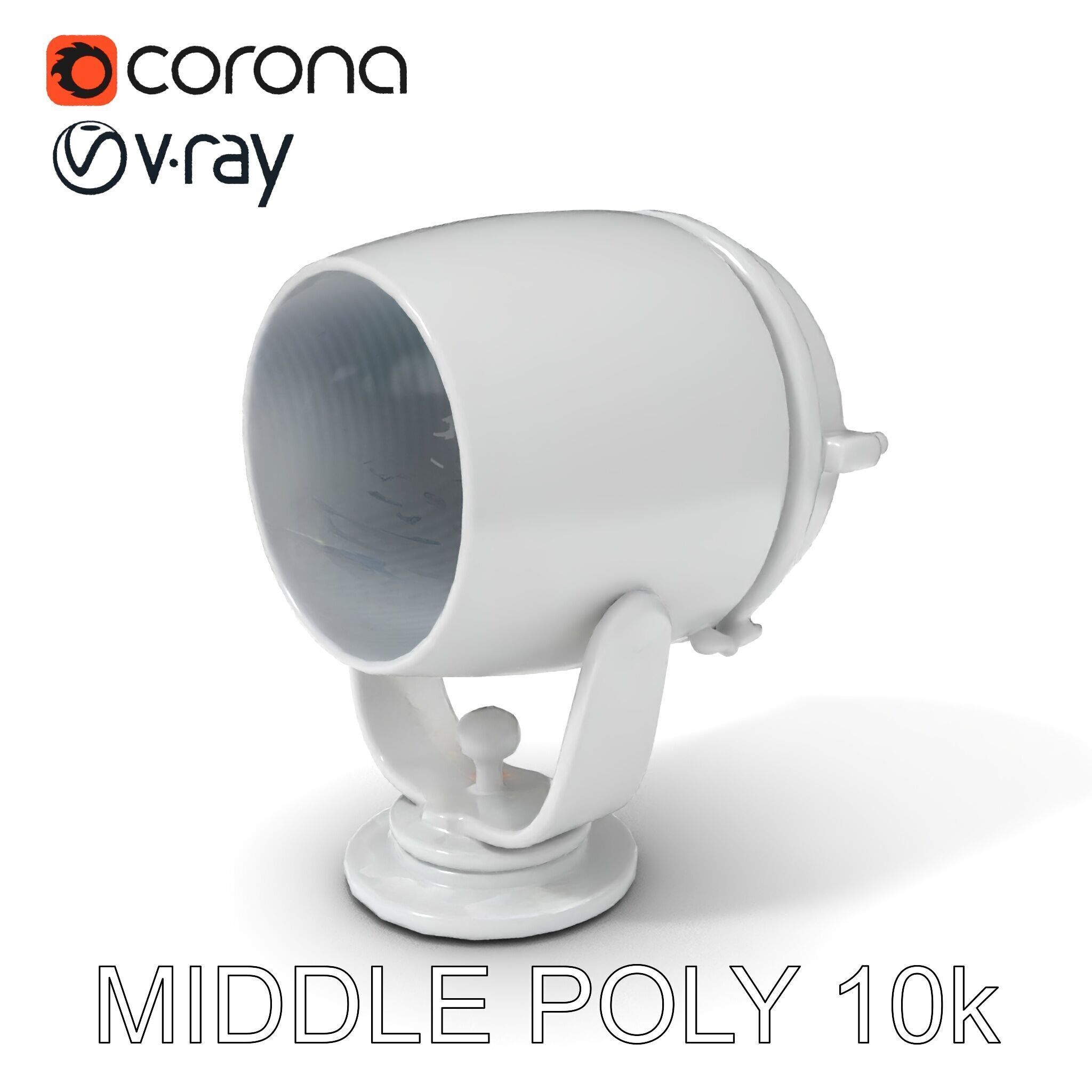 Spotlight Model Pack  Reflective Chrome Finish Low-poly 3D model_9