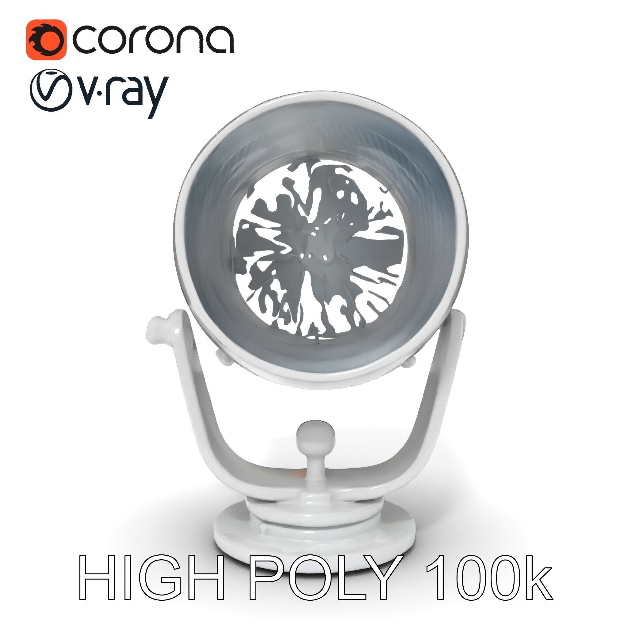 Spotlight Model Pack  Reflective Chrome Finish Low-poly 3D model_8