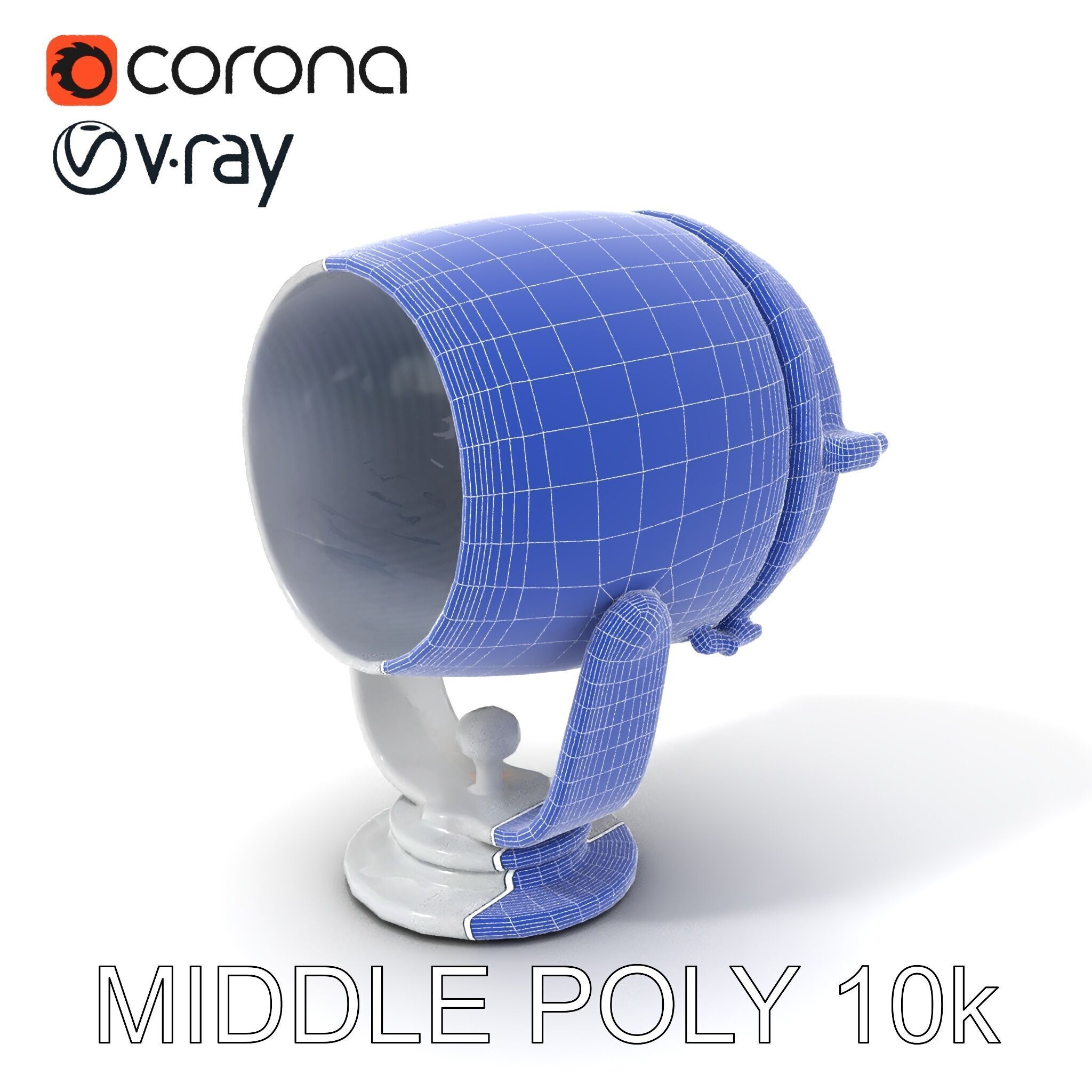 Spotlight Model Pack  Reflective Chrome Finish Low-poly 3D model_25