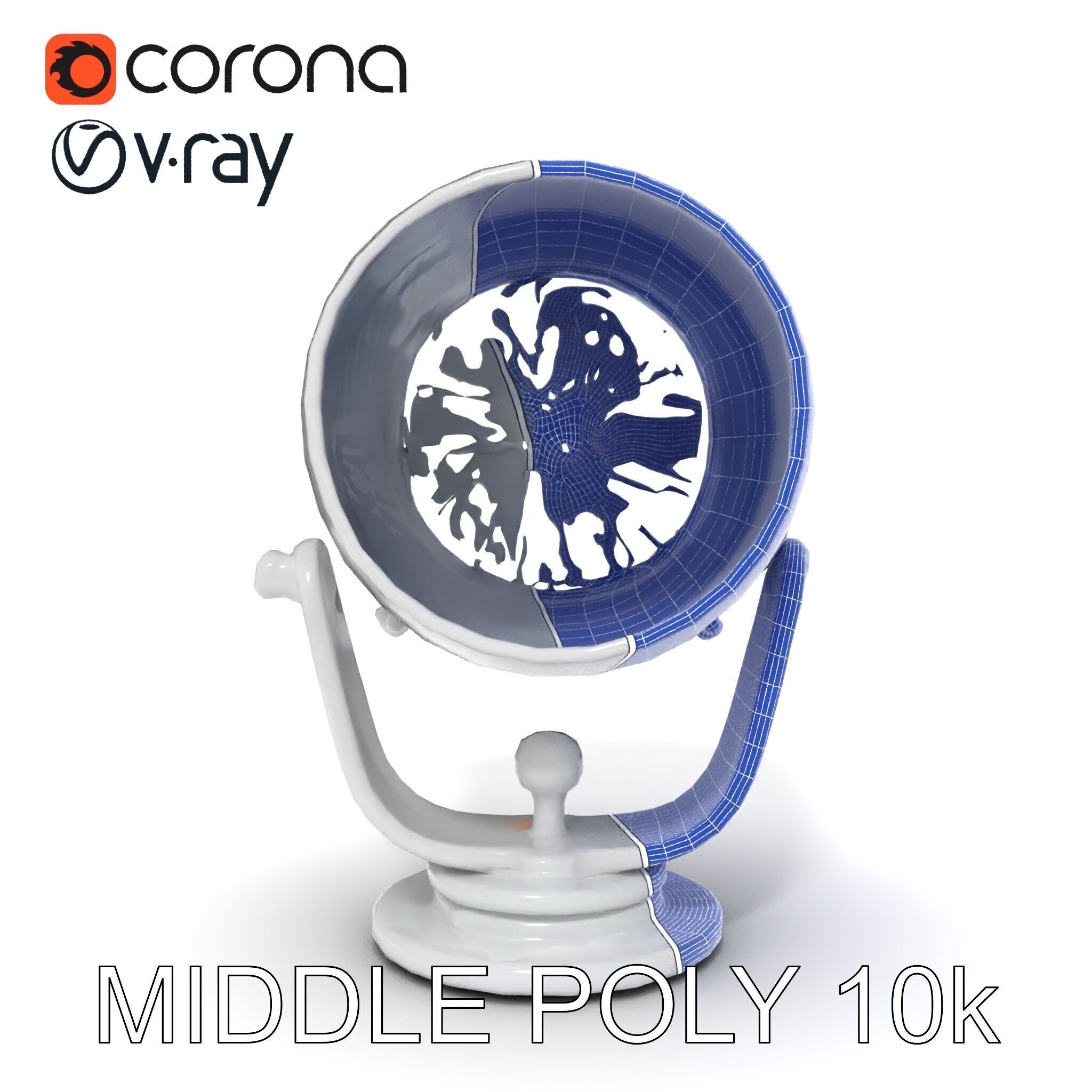 Spotlight Model Pack  Reflective Chrome Finish Low-poly 3D model_27