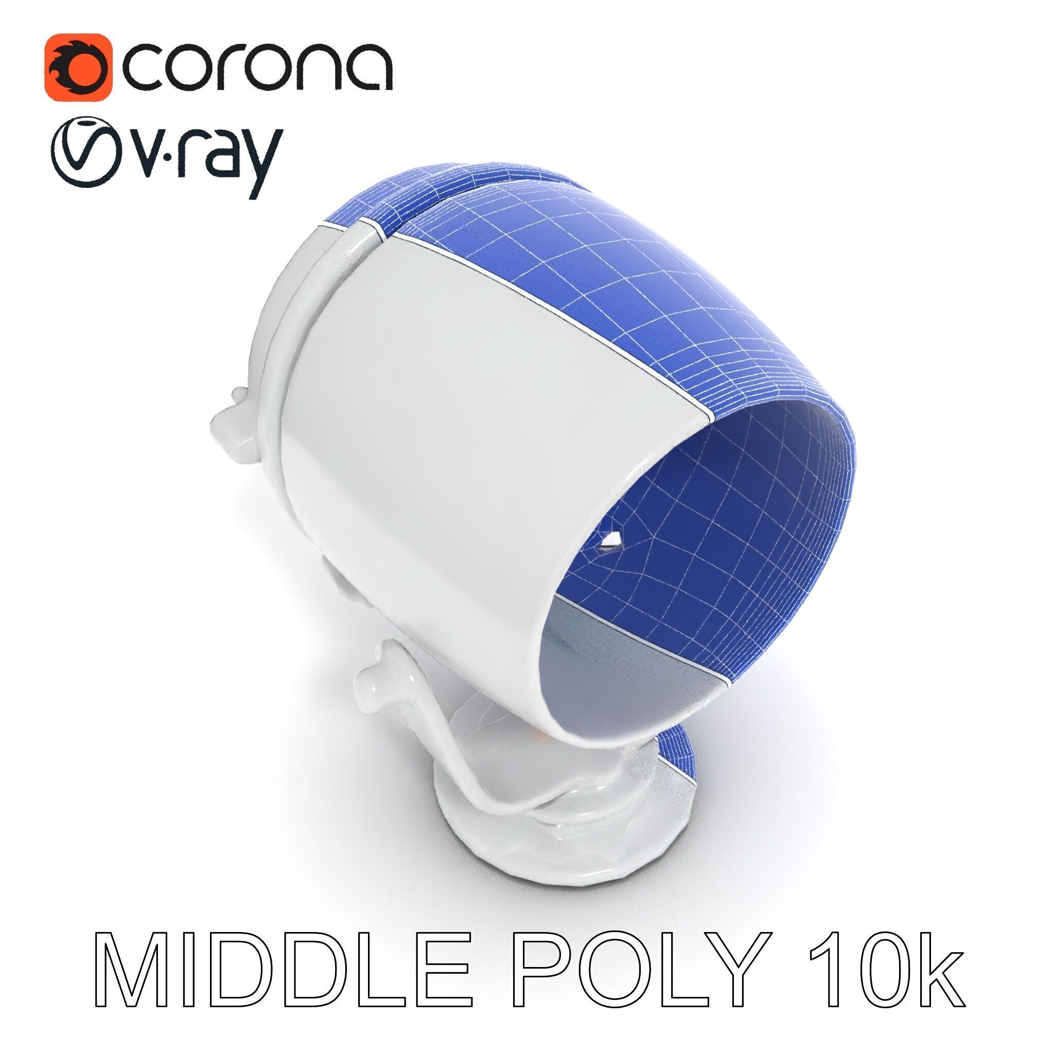 Spotlight Model Pack  Reflective Chrome Finish Low-poly 3D model_30