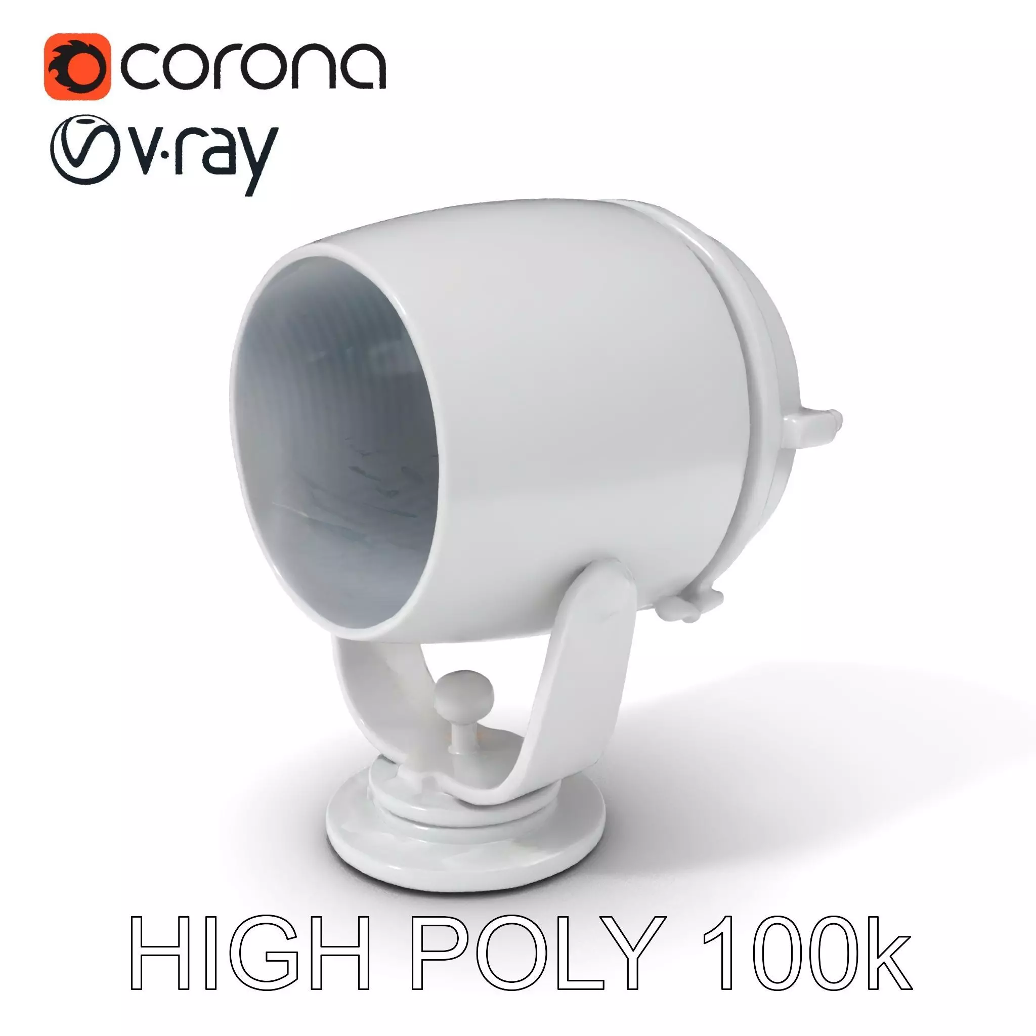 Spotlight Model Pack  Reflective Chrome Finish Low-poly 3D model_0