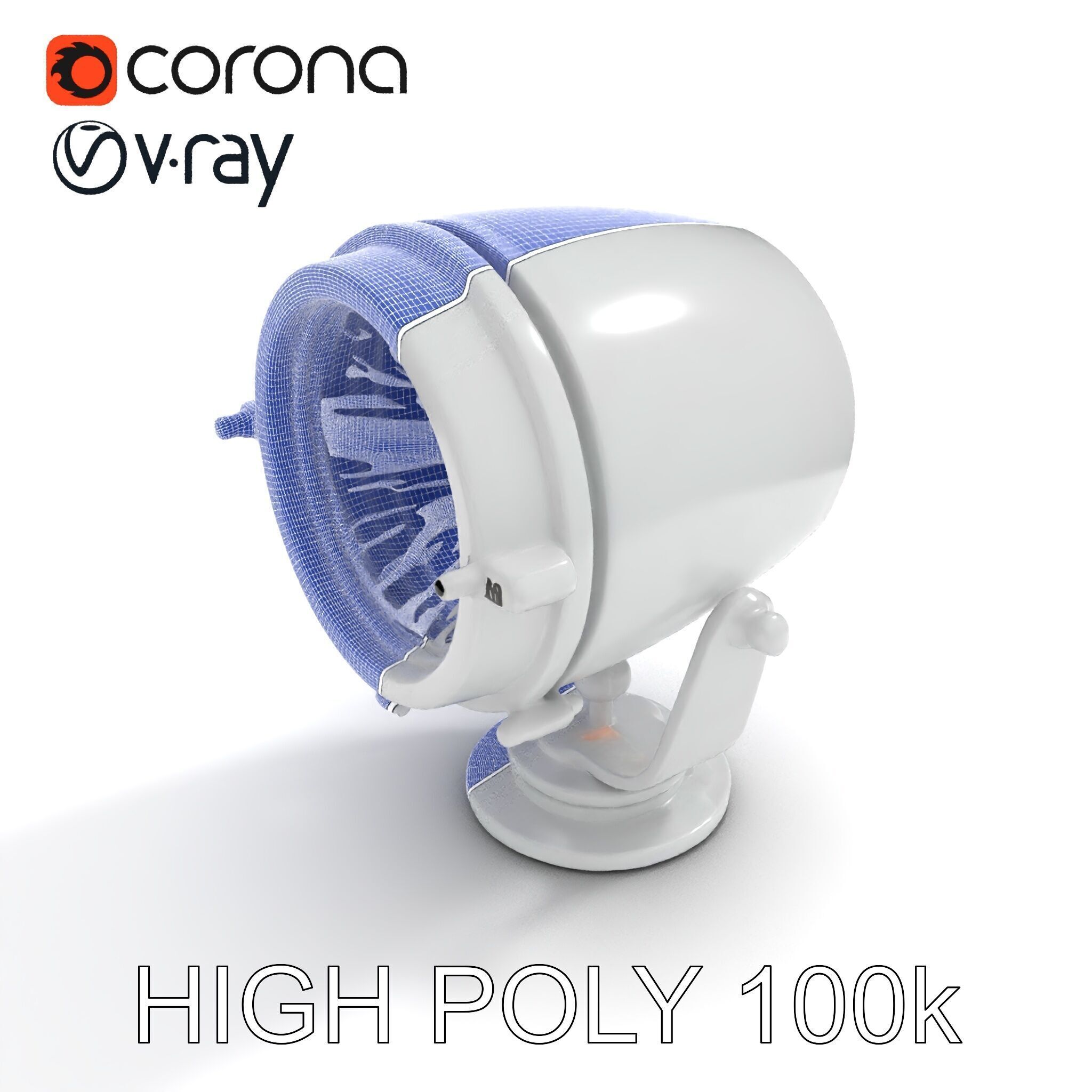 Spotlight Model Pack  Reflective Chrome Finish Low-poly 3D model_11