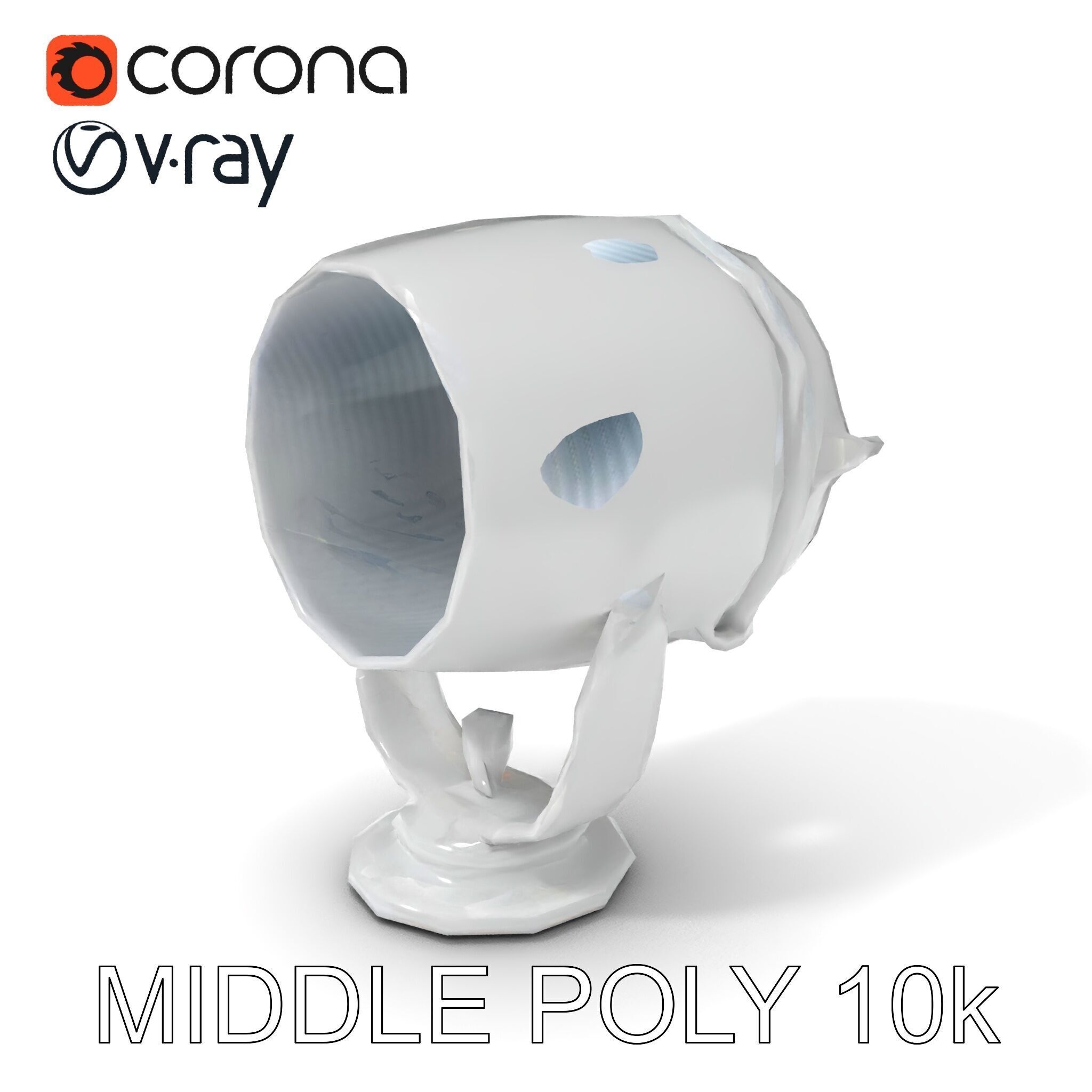 Spotlight Model Pack  Reflective Chrome Finish Low-poly 3D model_16