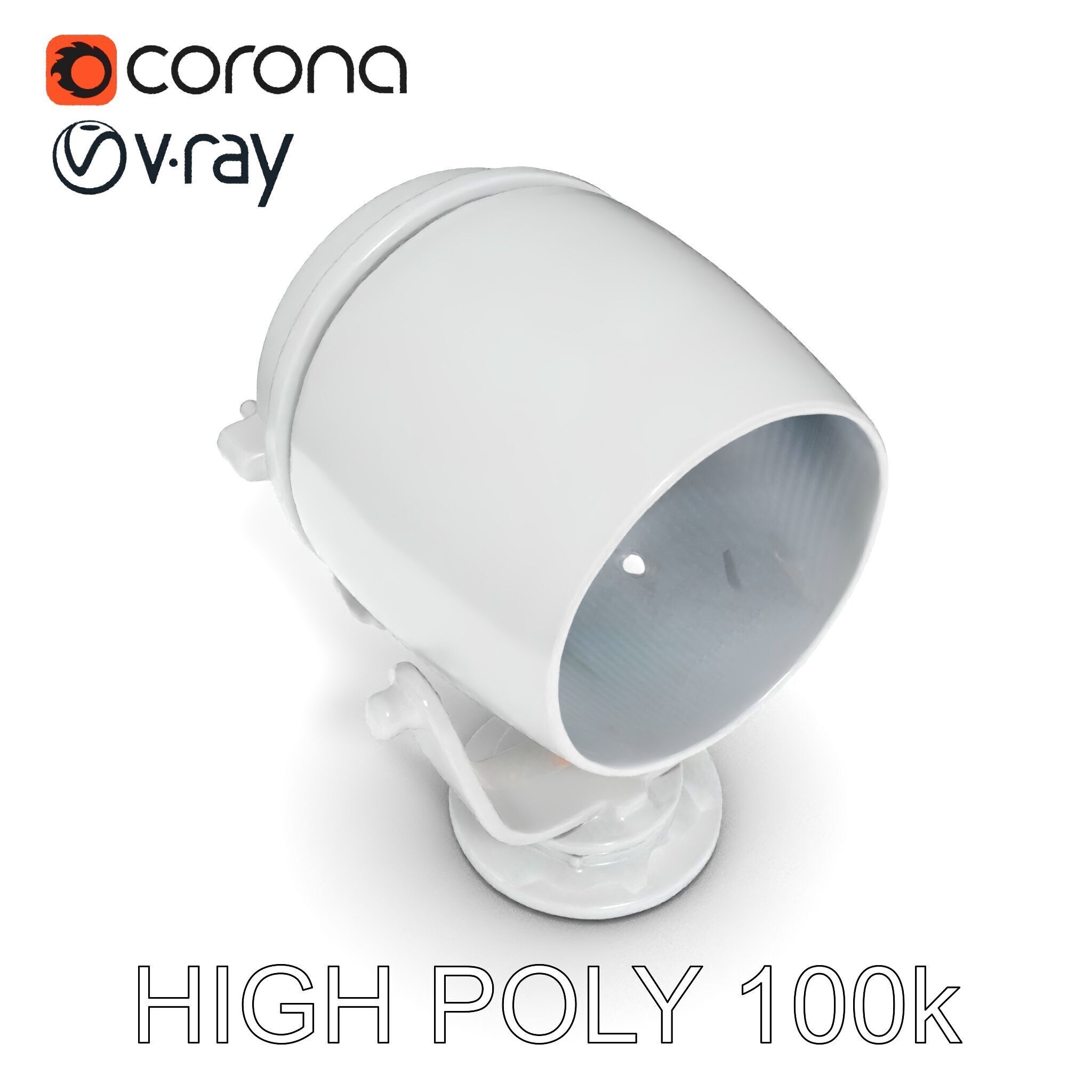 Spotlight Model Pack  Reflective Chrome Finish Low-poly 3D model_32