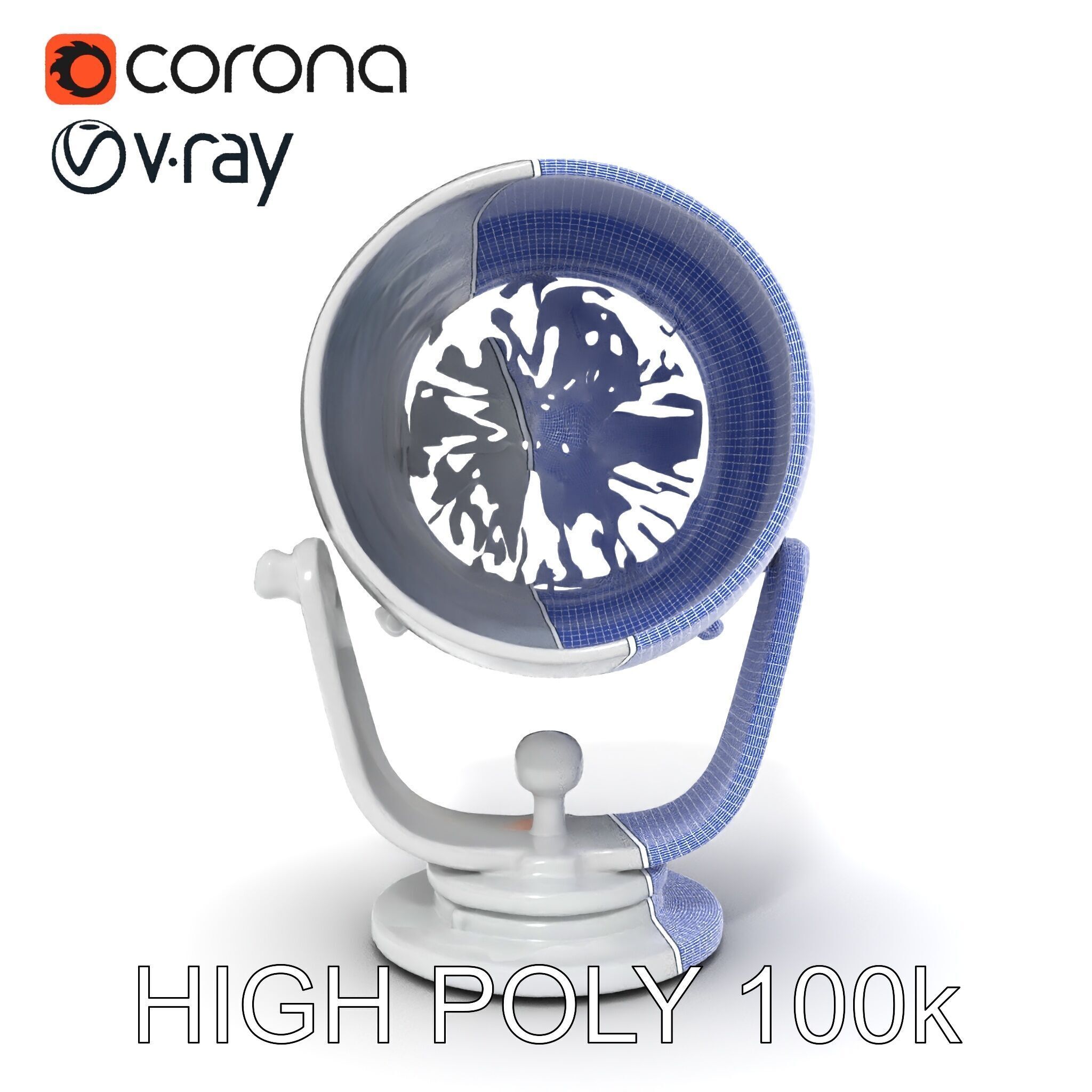 Spotlight Model Pack  Reflective Chrome Finish Low-poly 3D model_17