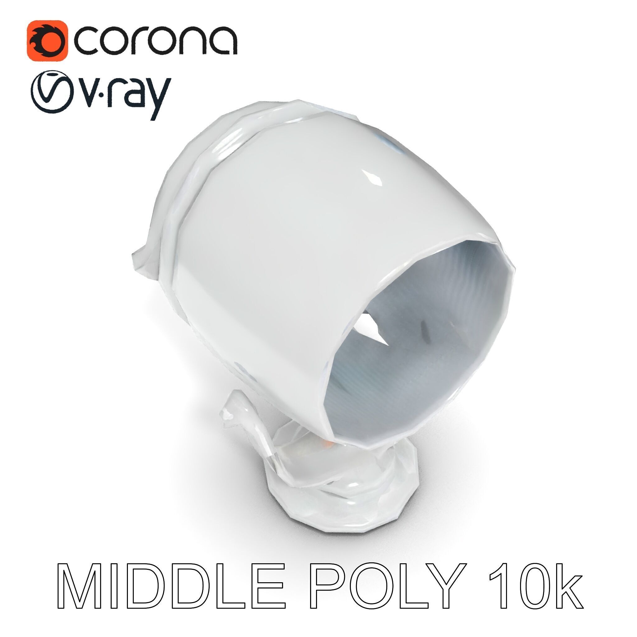 Spotlight Model Pack  Reflective Chrome Finish Low-poly 3D model_28