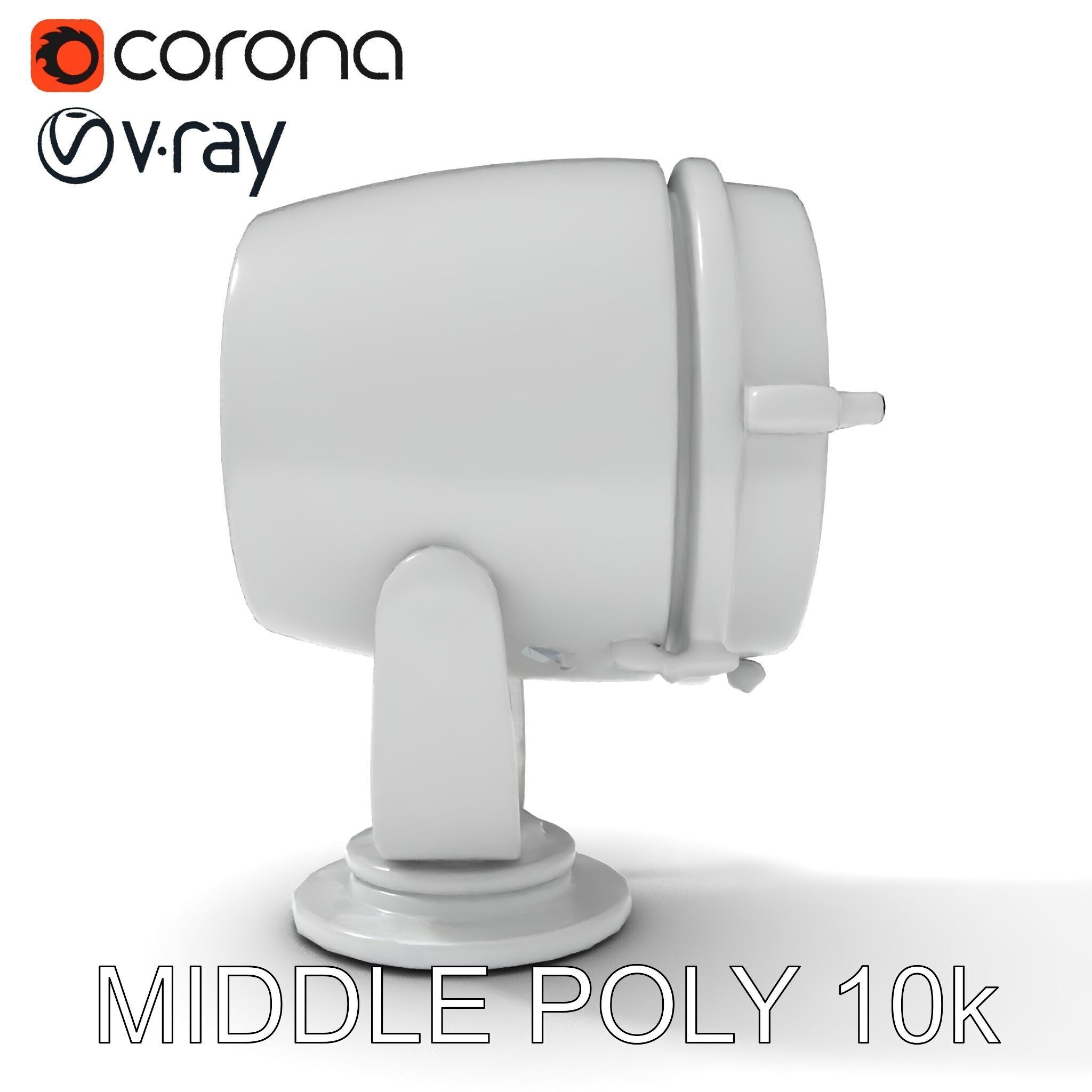 Spotlight Model Pack  Reflective Chrome Finish Low-poly 3D model_22