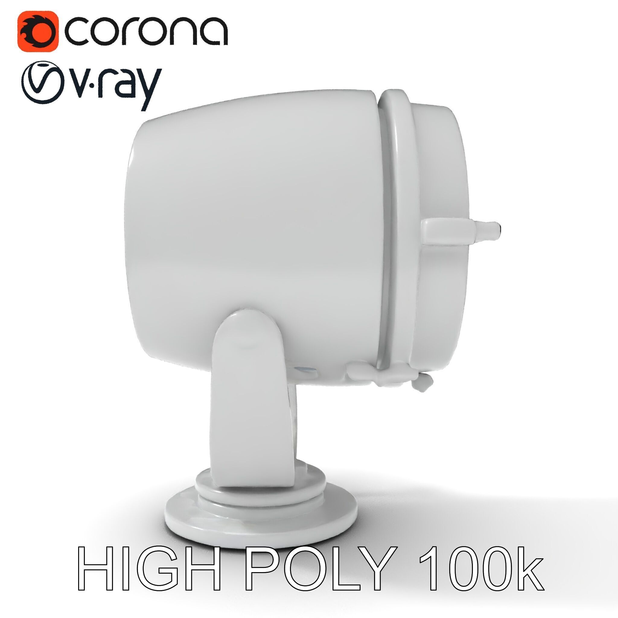 Spotlight Model Pack  Reflective Chrome Finish Low-poly 3D model_29