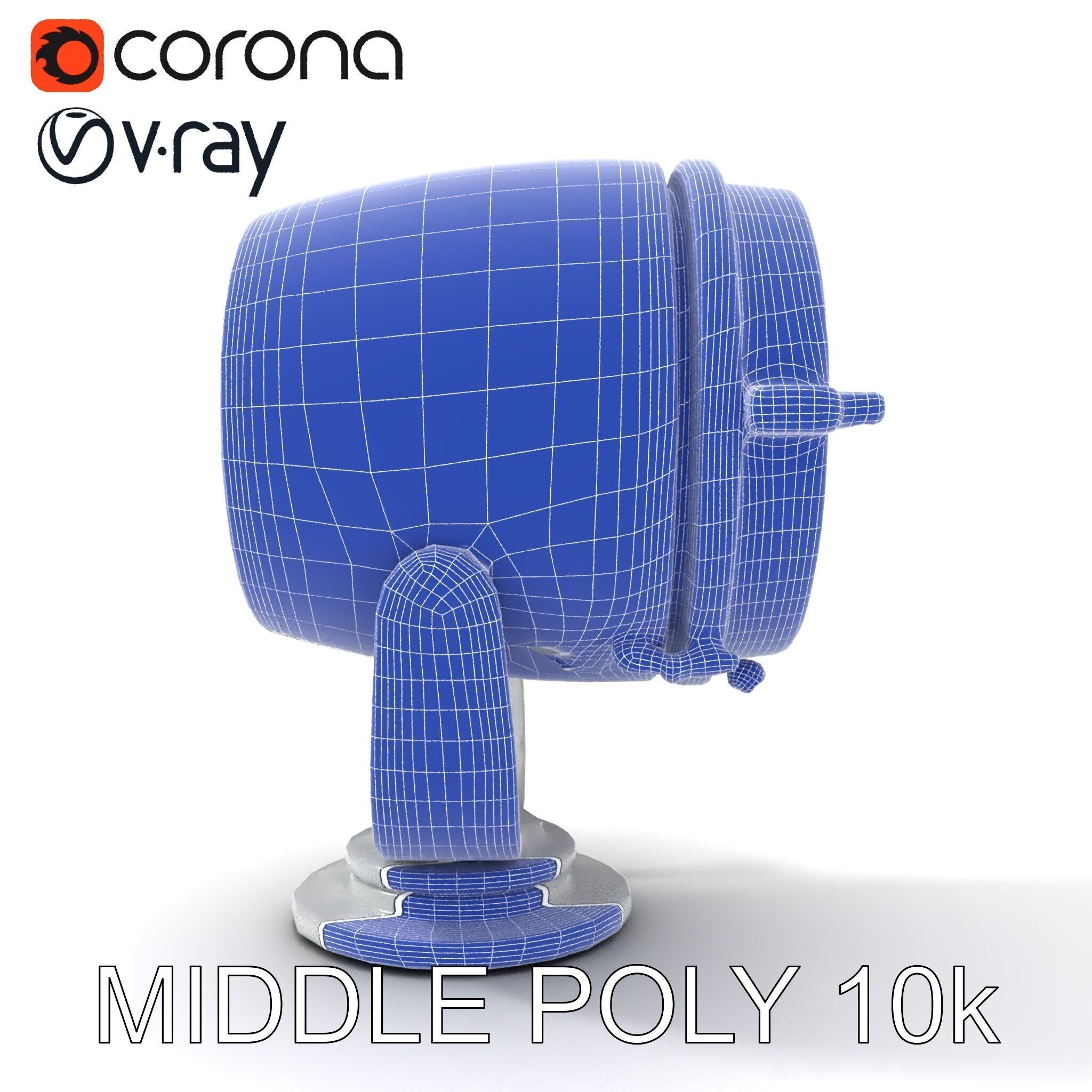 Spotlight Model Pack  Reflective Chrome Finish Low-poly 3D model_6