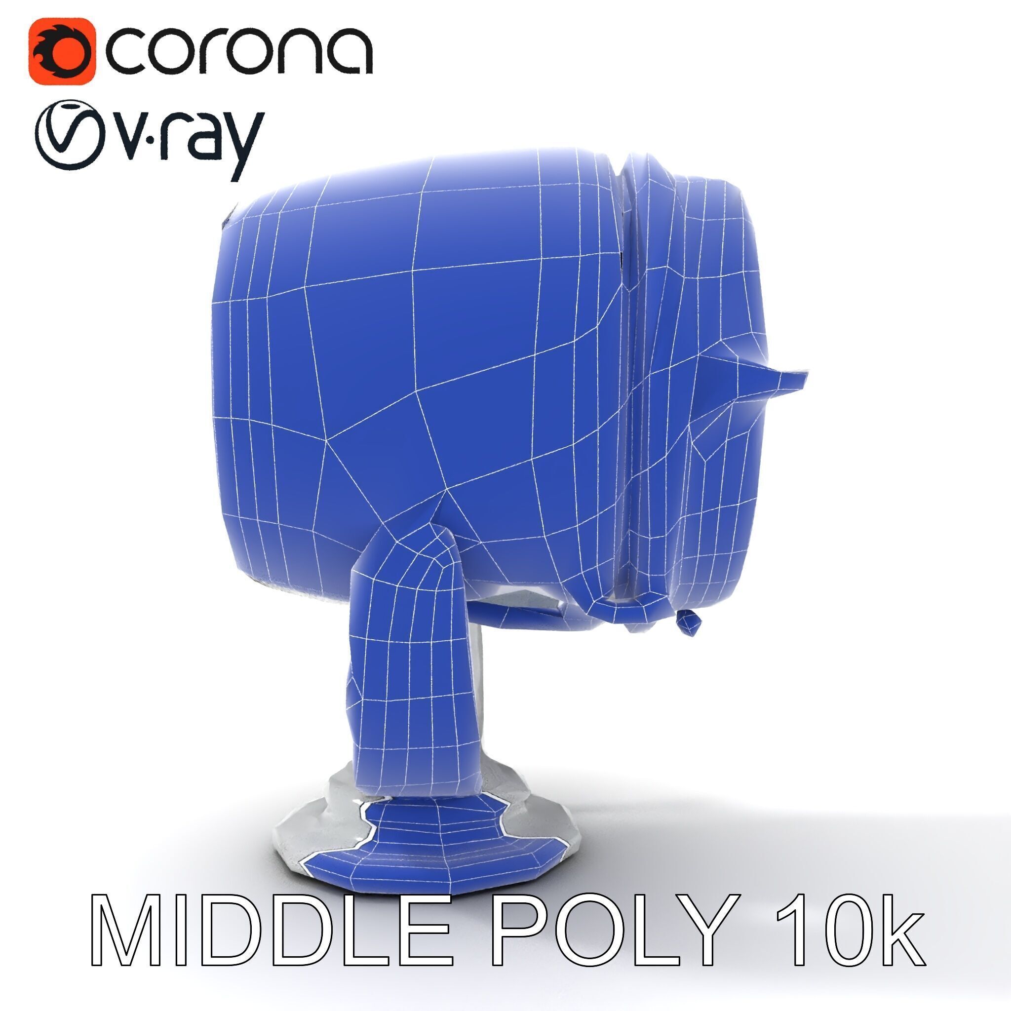 Spotlight Model Pack  Reflective Chrome Finish Low-poly 3D model_31