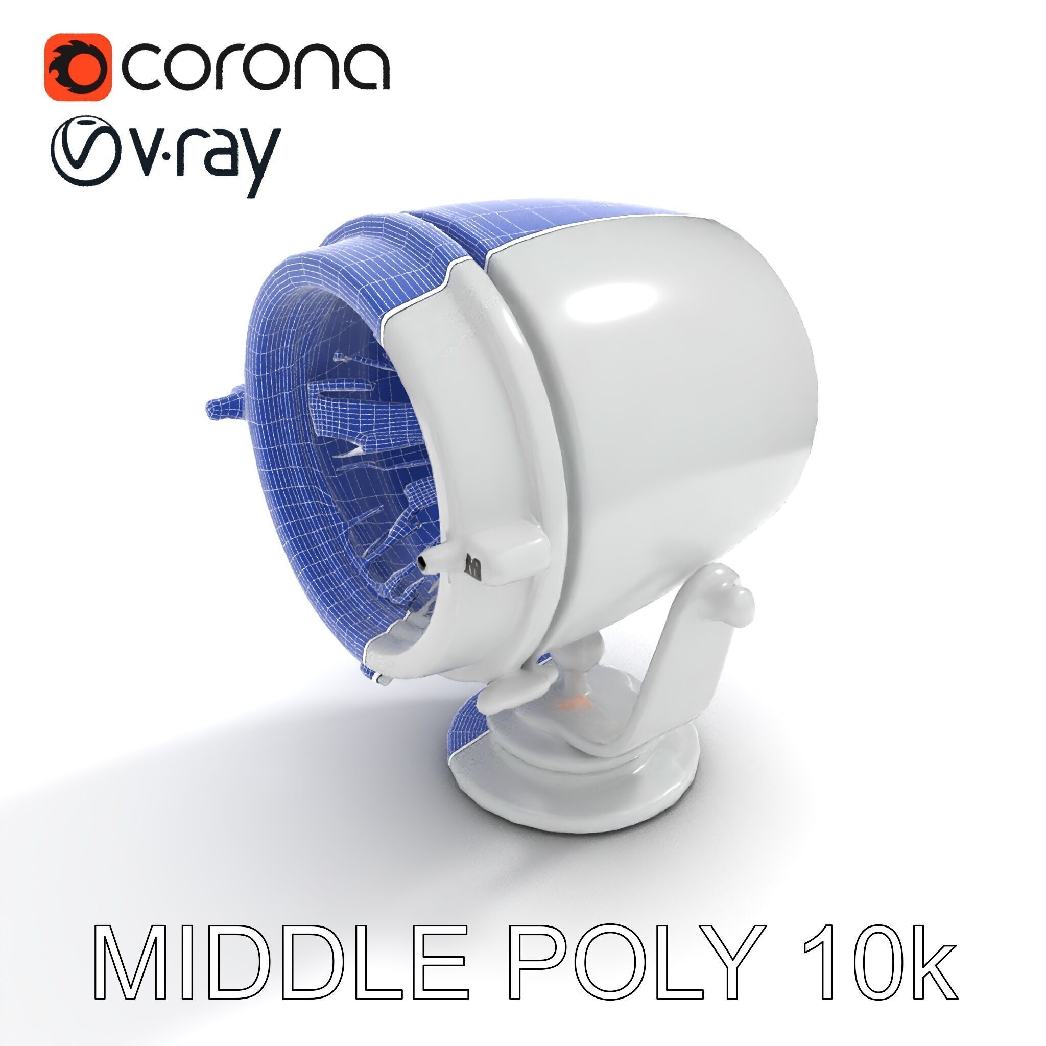 Spotlight Model Pack  Reflective Chrome Finish Low-poly 3D model_33