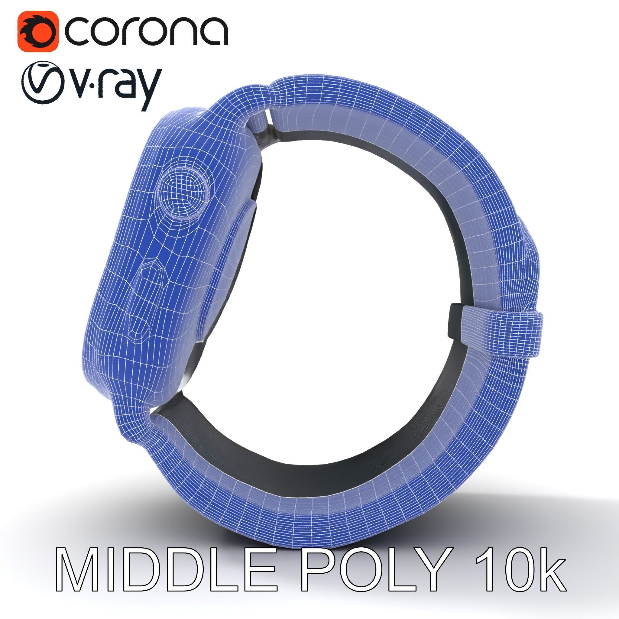 Smartwatch with Mesh Strap D Model Pack Low-poly 3D model_8