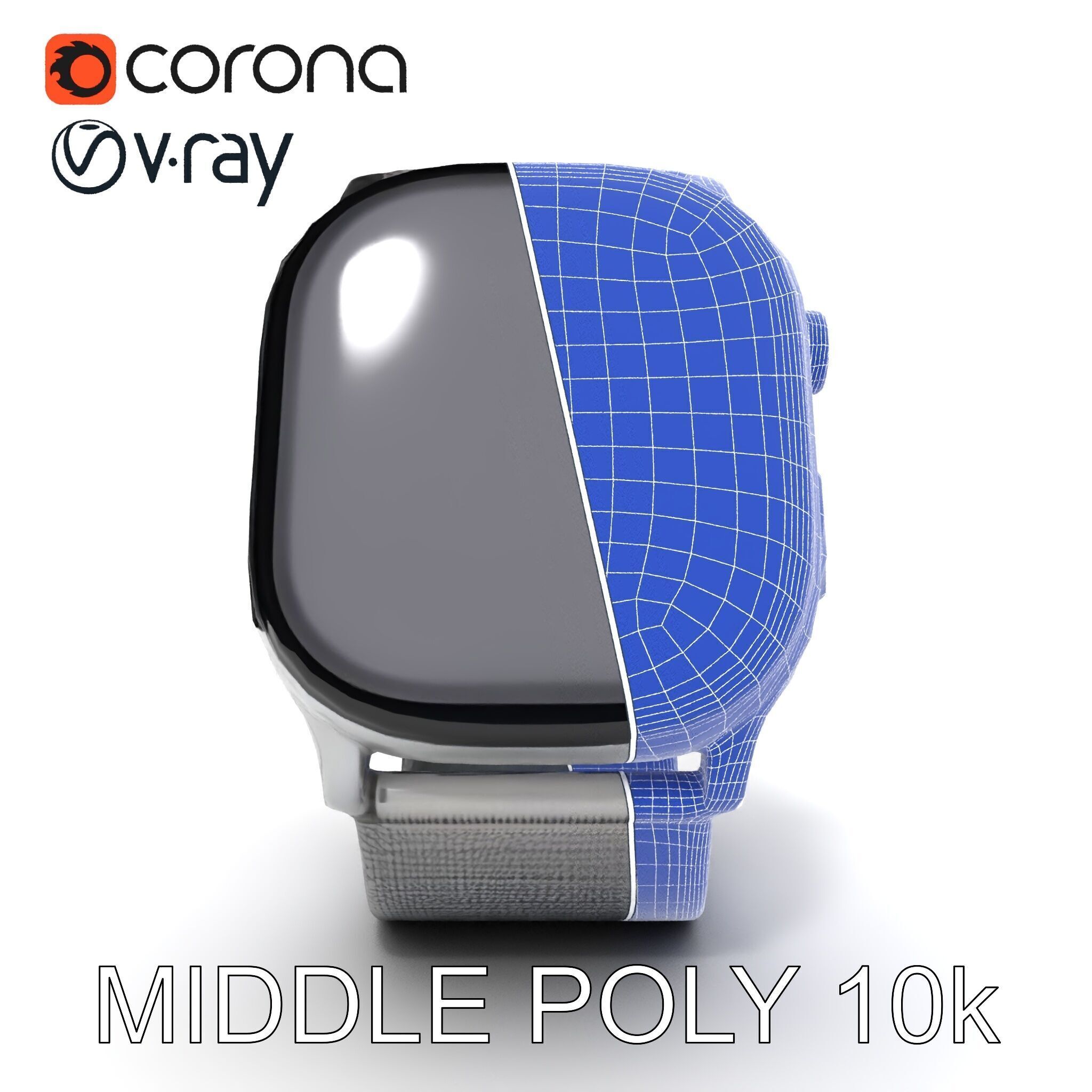 Smartwatch with Mesh Strap D Model Pack Low-poly 3D model_22