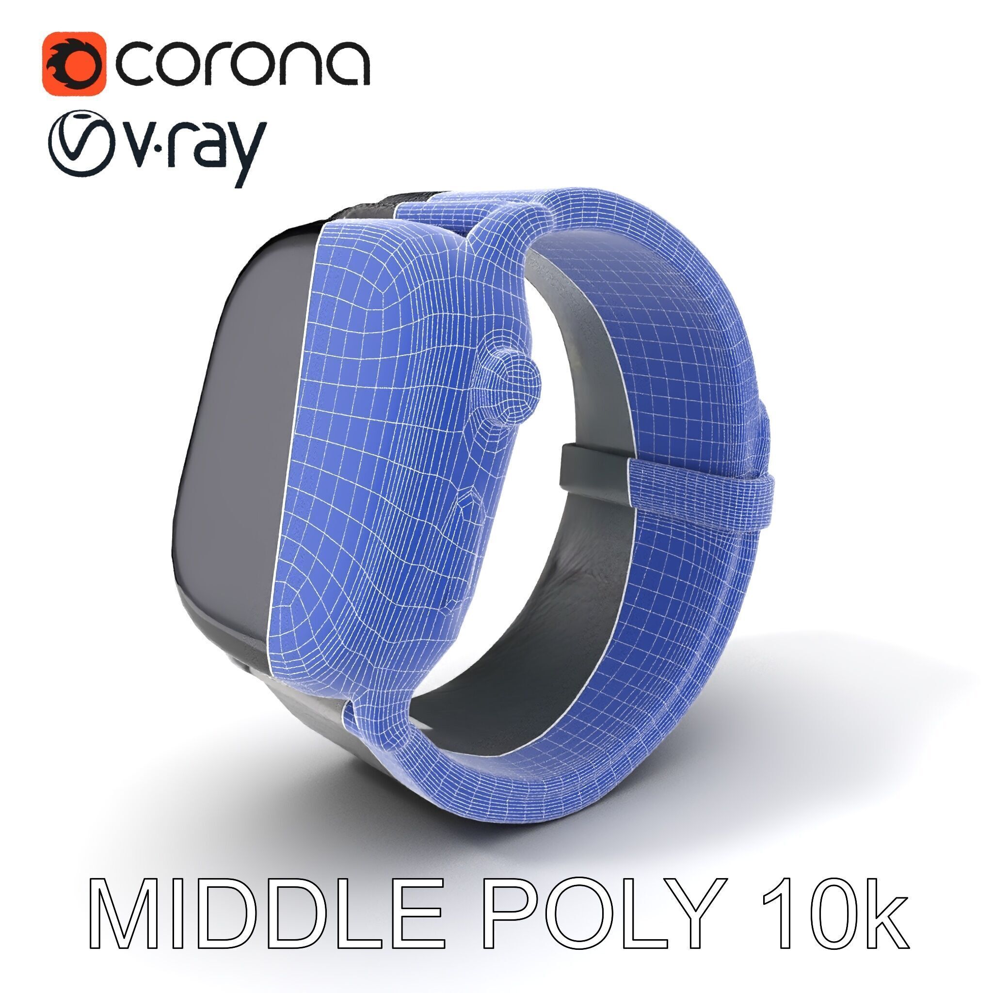 Smartwatch with Mesh Strap D Model Pack Low-poly 3D model_31