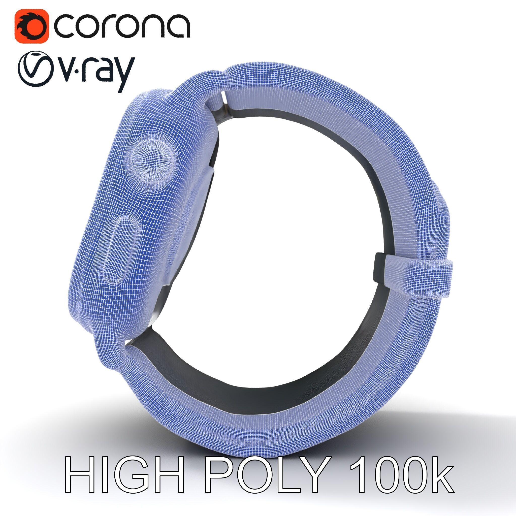 Smartwatch with Mesh Strap D Model Pack Low-poly 3D model_35