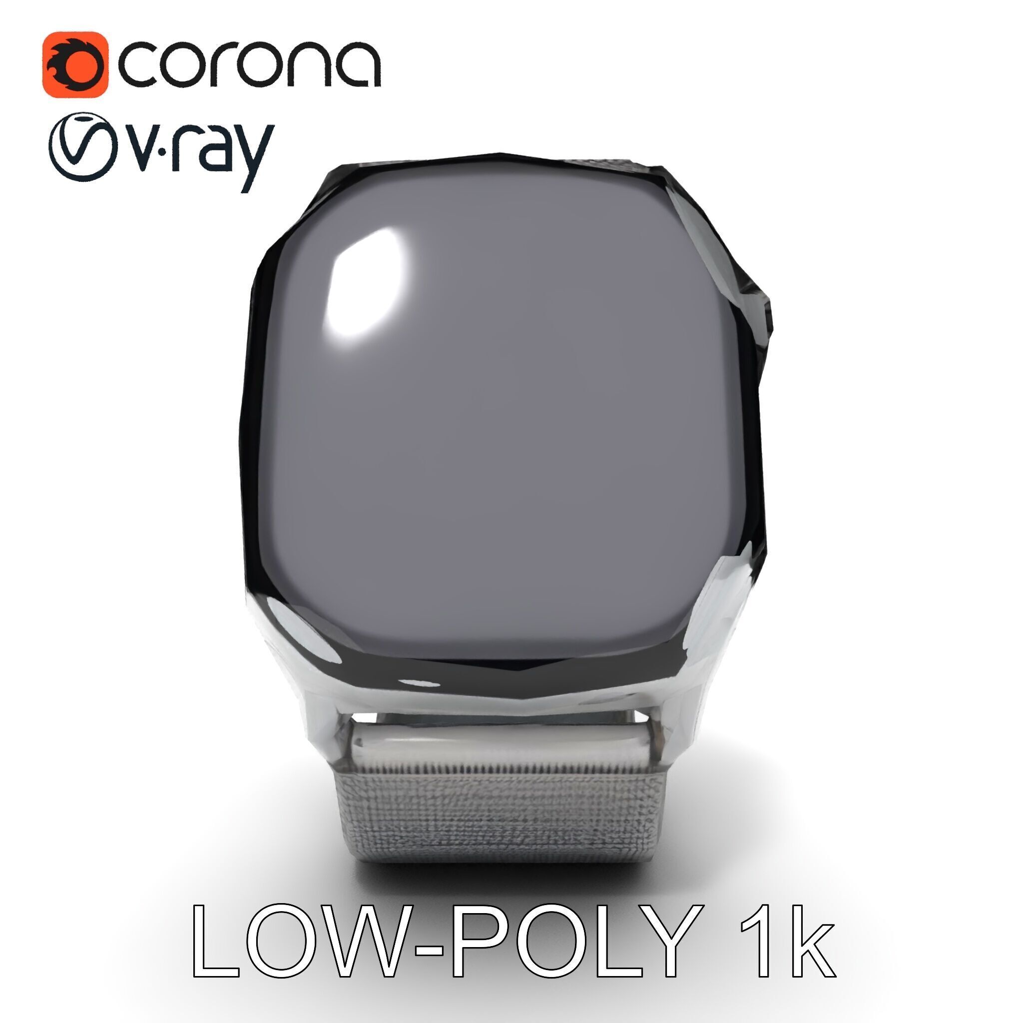 Smartwatch with Mesh Strap D Model Pack Low-poly 3D model_17