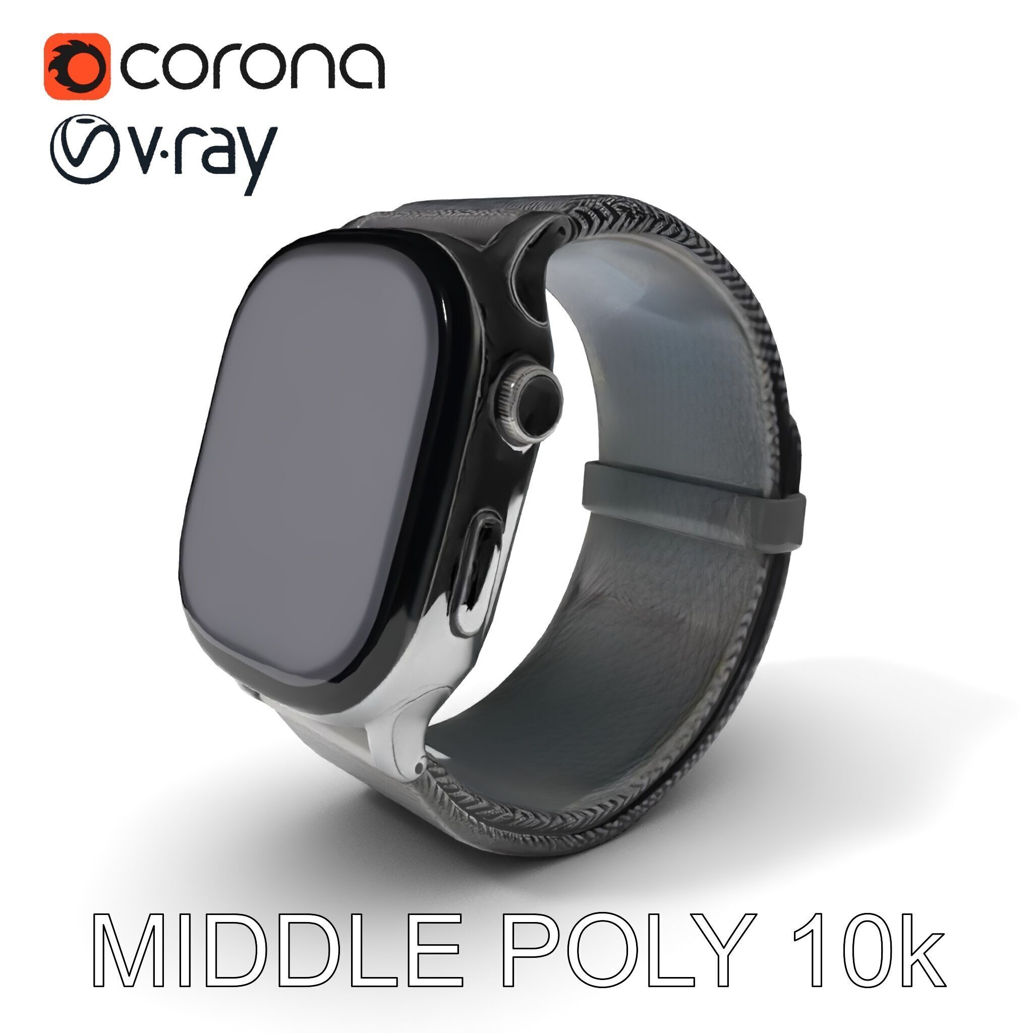 Smartwatch with Mesh Strap D Model Pack Low-poly 3D model_19
